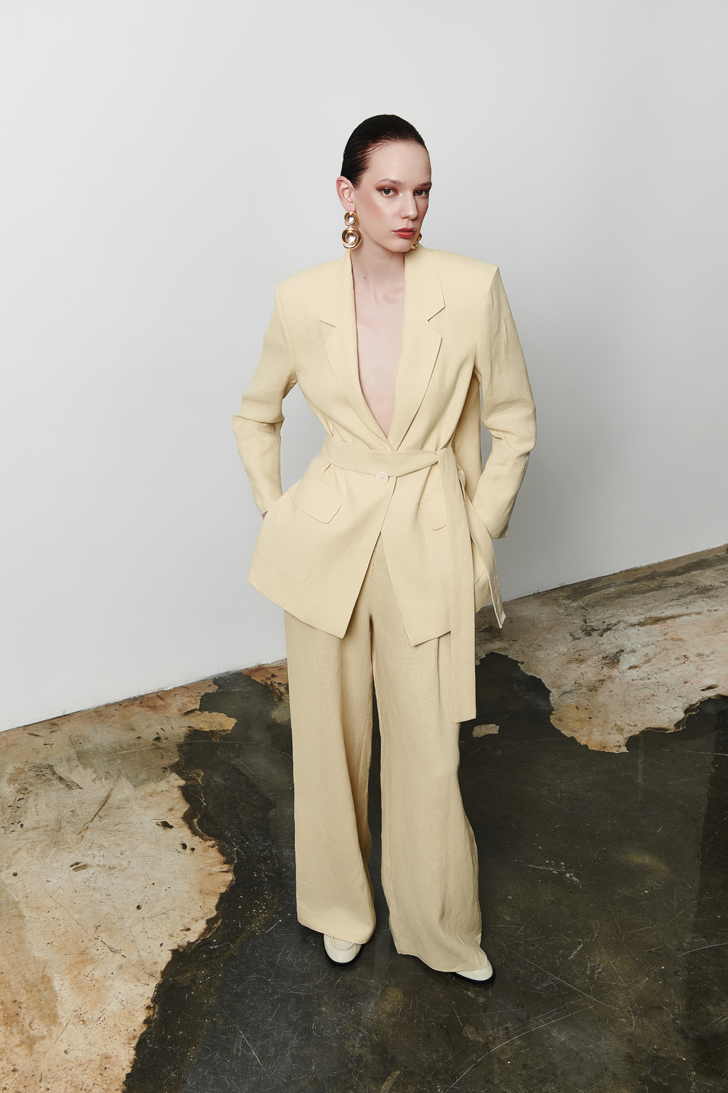 Oversize Belted Blazer Jacket