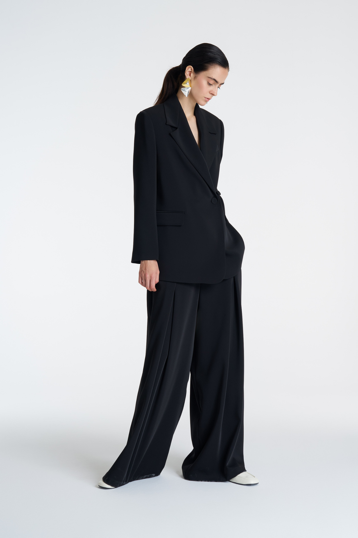 Kruvaze Blazer Ceket Pantolon Takım