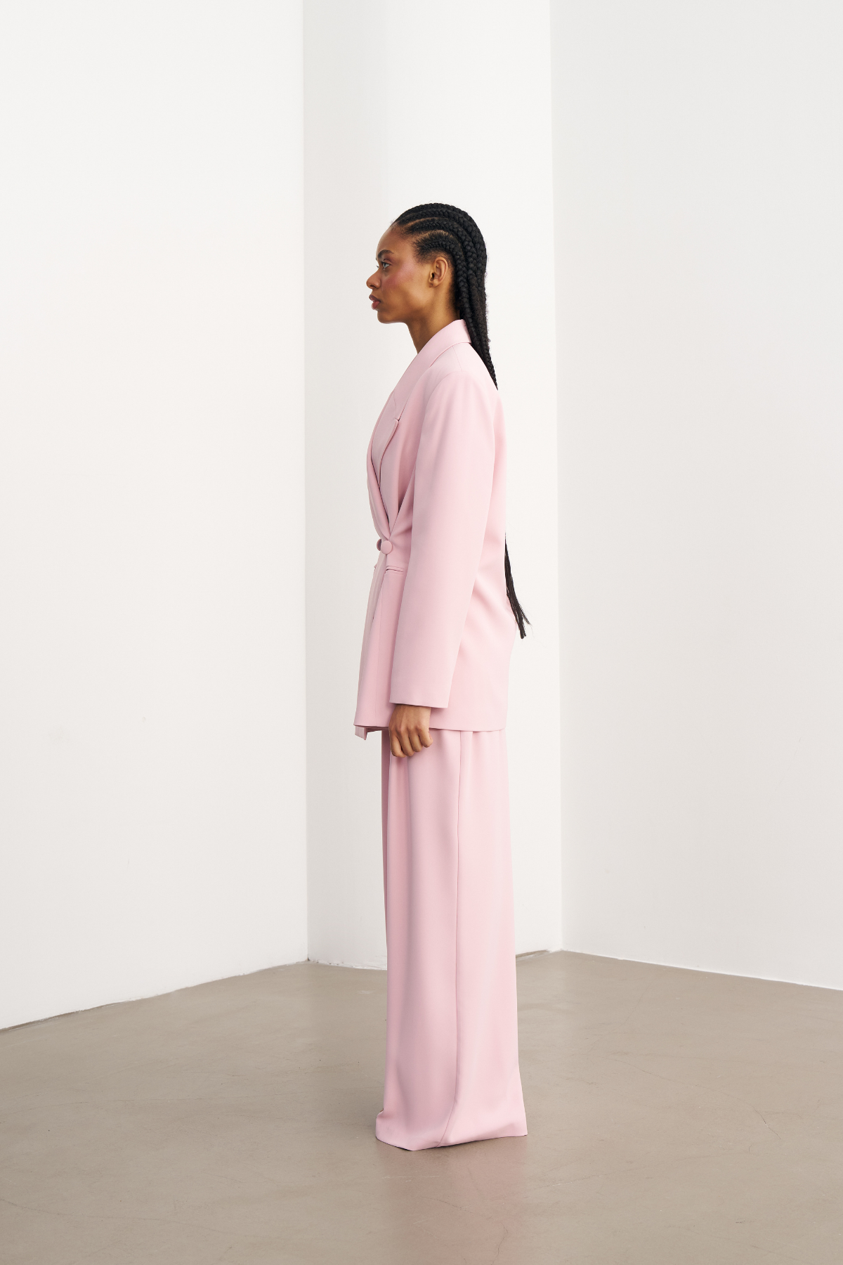 7808 Düğme Detaylı Ceket Pantolon Takım