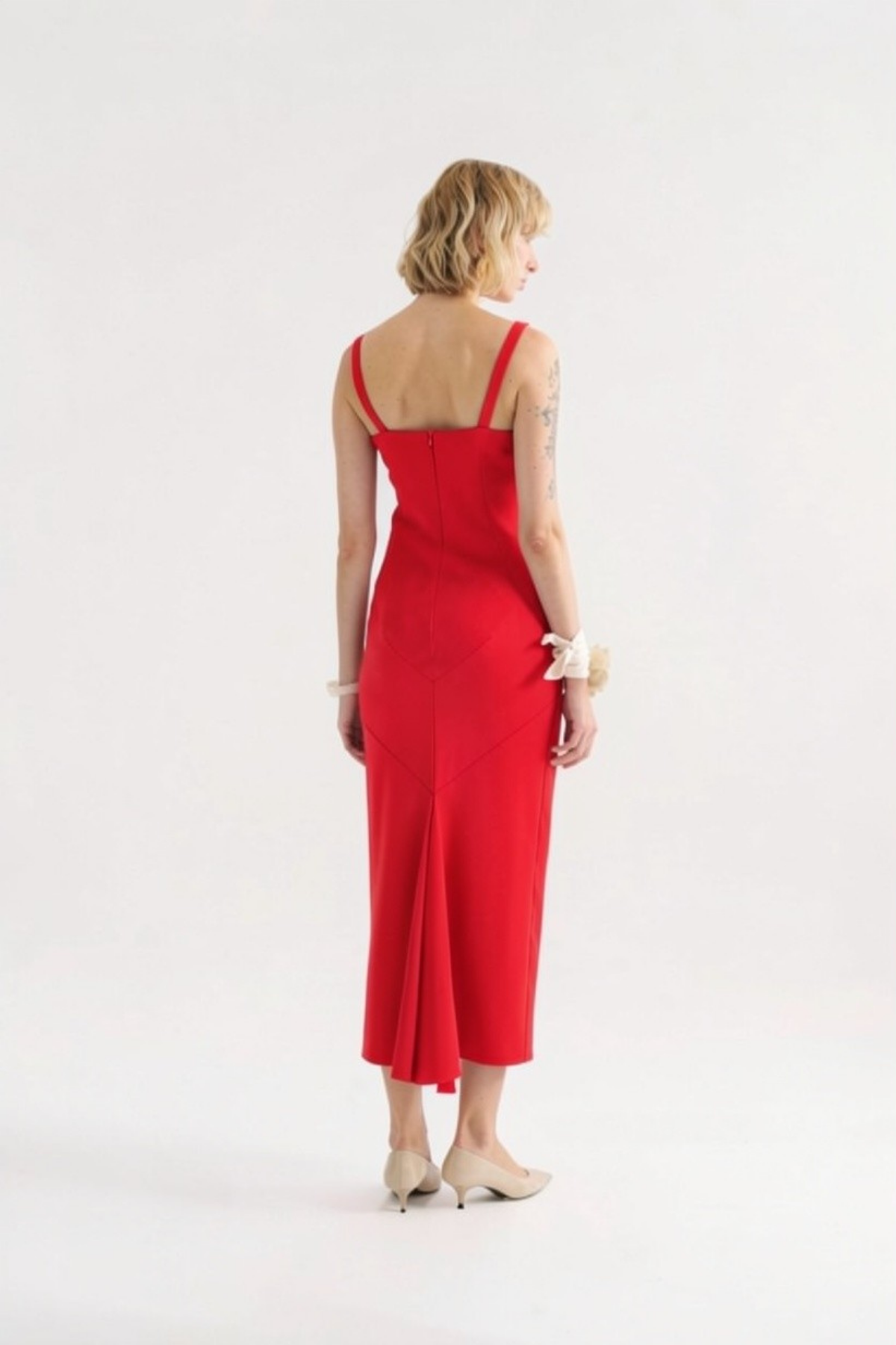 4802 Kare Yaka Askılı Elbise