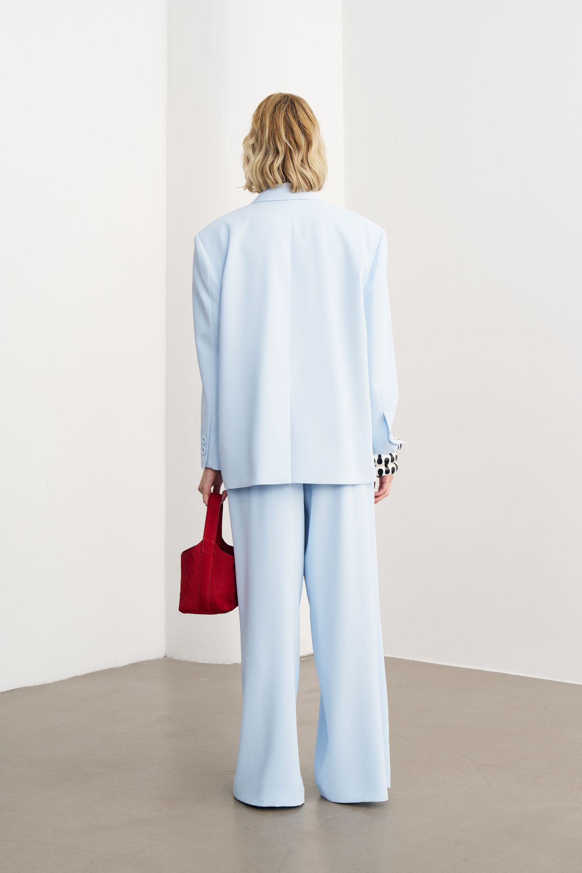 7814 Düğme Detaylı Oversize Ceket Pantolon Takım