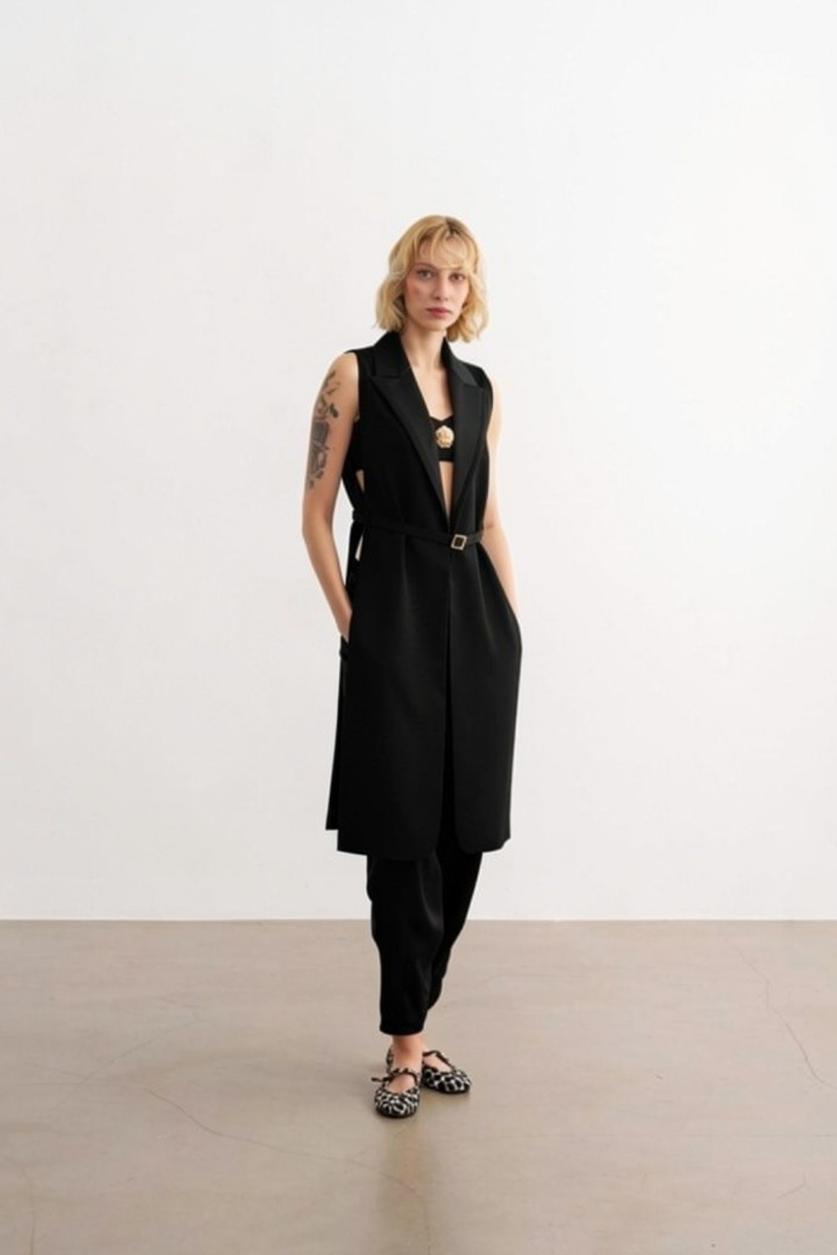 1815 Kemer Detaylı Uzun Yelek