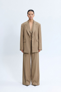 Vizon Kol Düğme Detaylı Oversize Blazer Ceket