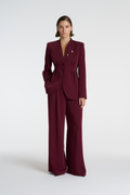 Pile Detaylı Blazer Ceket Pantolon Takım