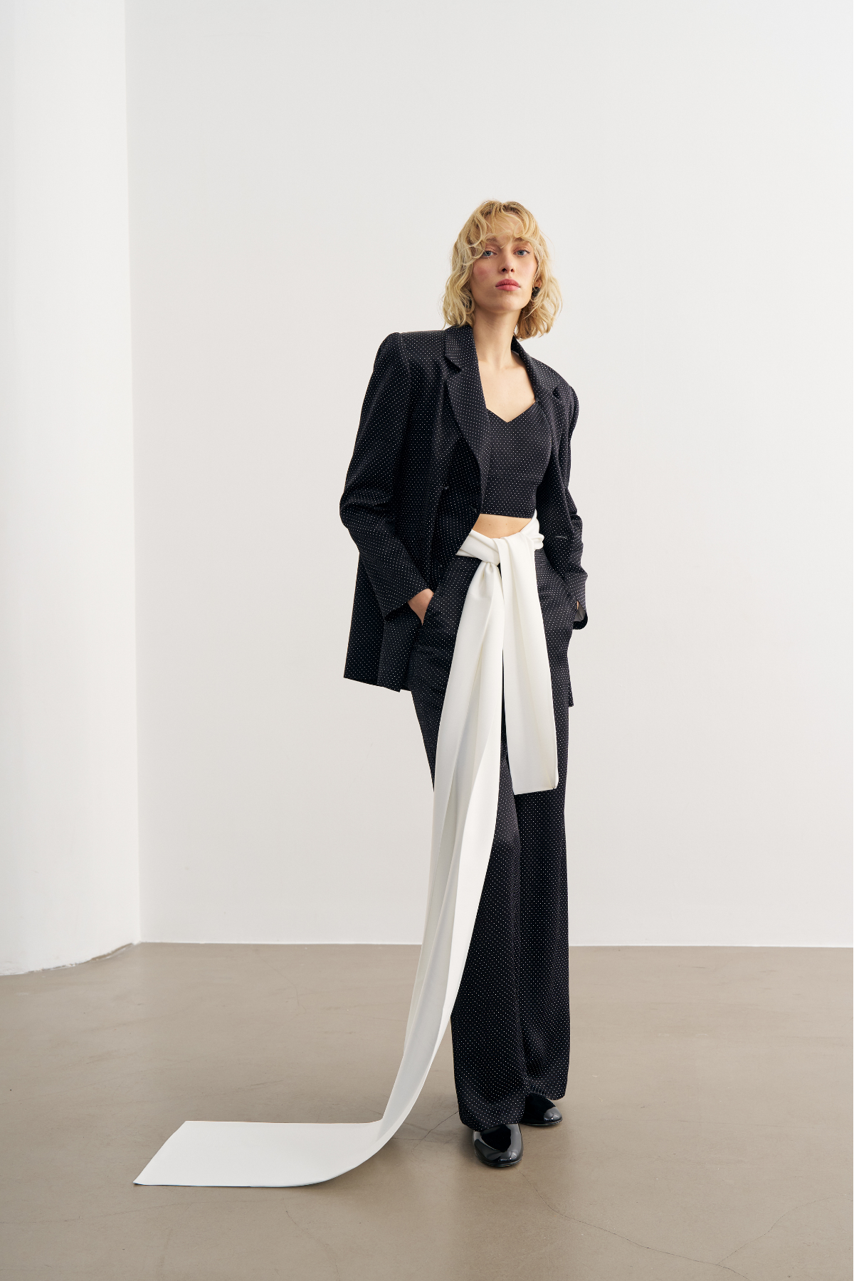 7812 Puantiyeli Ceket Pantolon Takım