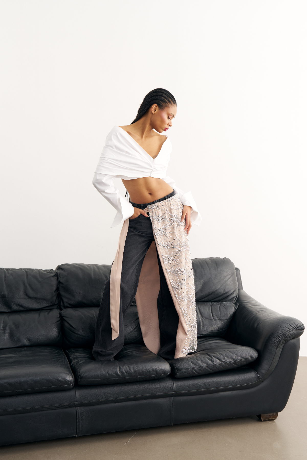 6820 Kol Manşet Detaylı Büzgülü Büstiyer