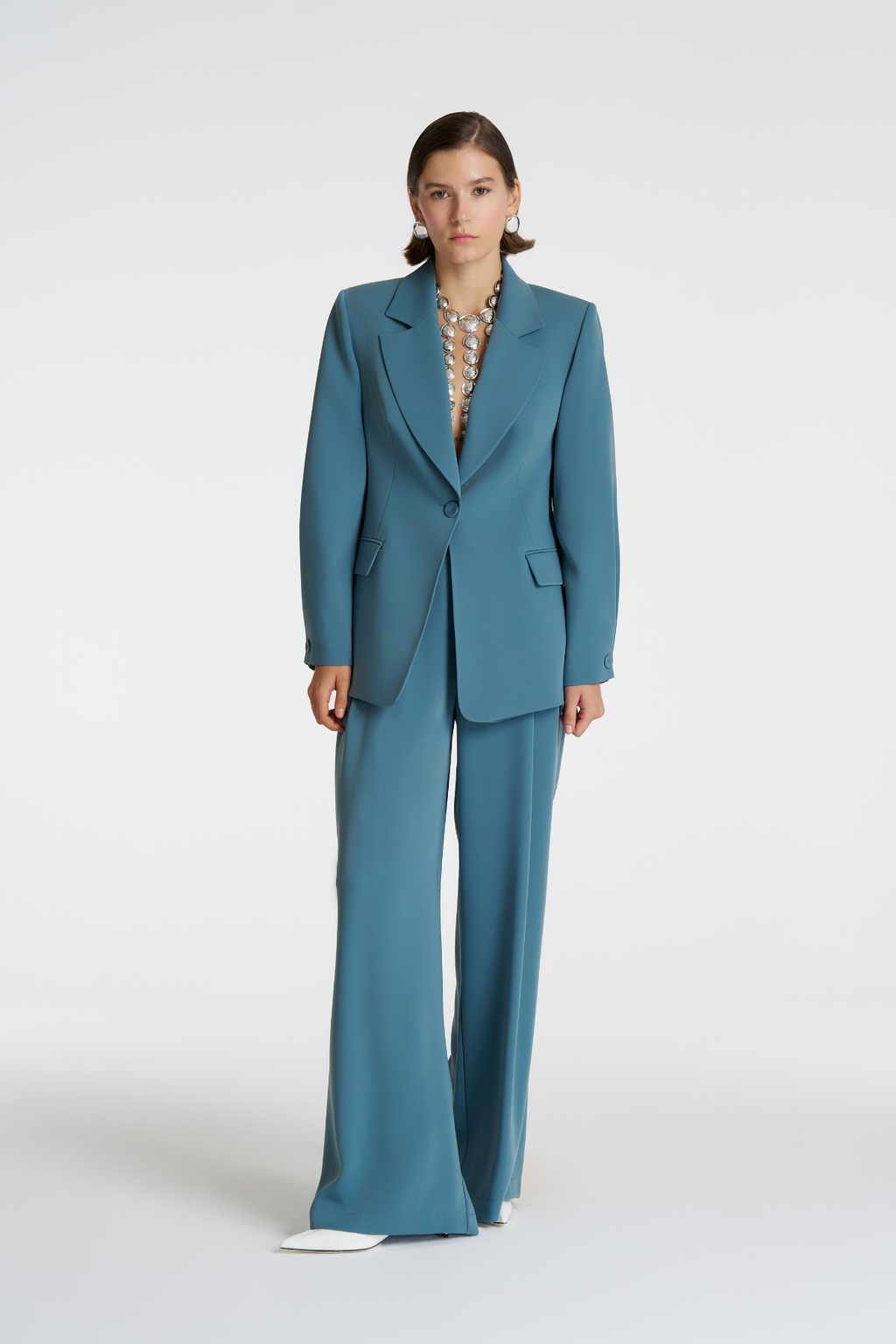 Düğme Manşetli Blazer Takım