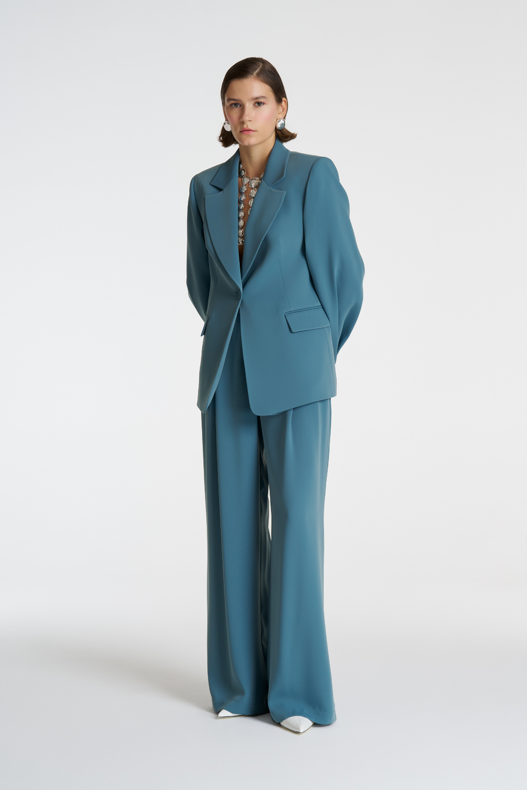 Düğme Manşetli Blazer Takım