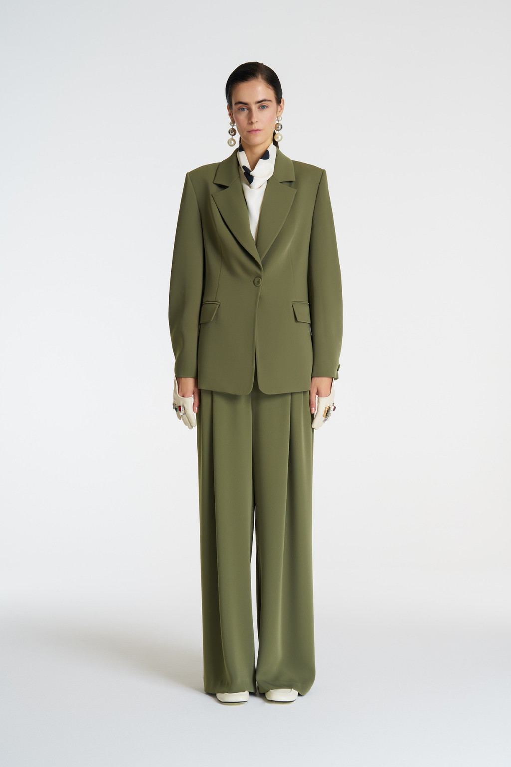 Düğme Manşetli Blazer Takım