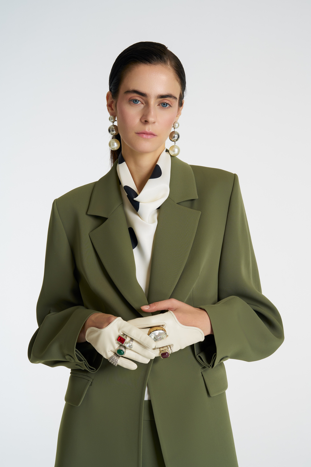 Düğme Manşetli Blazer Takım