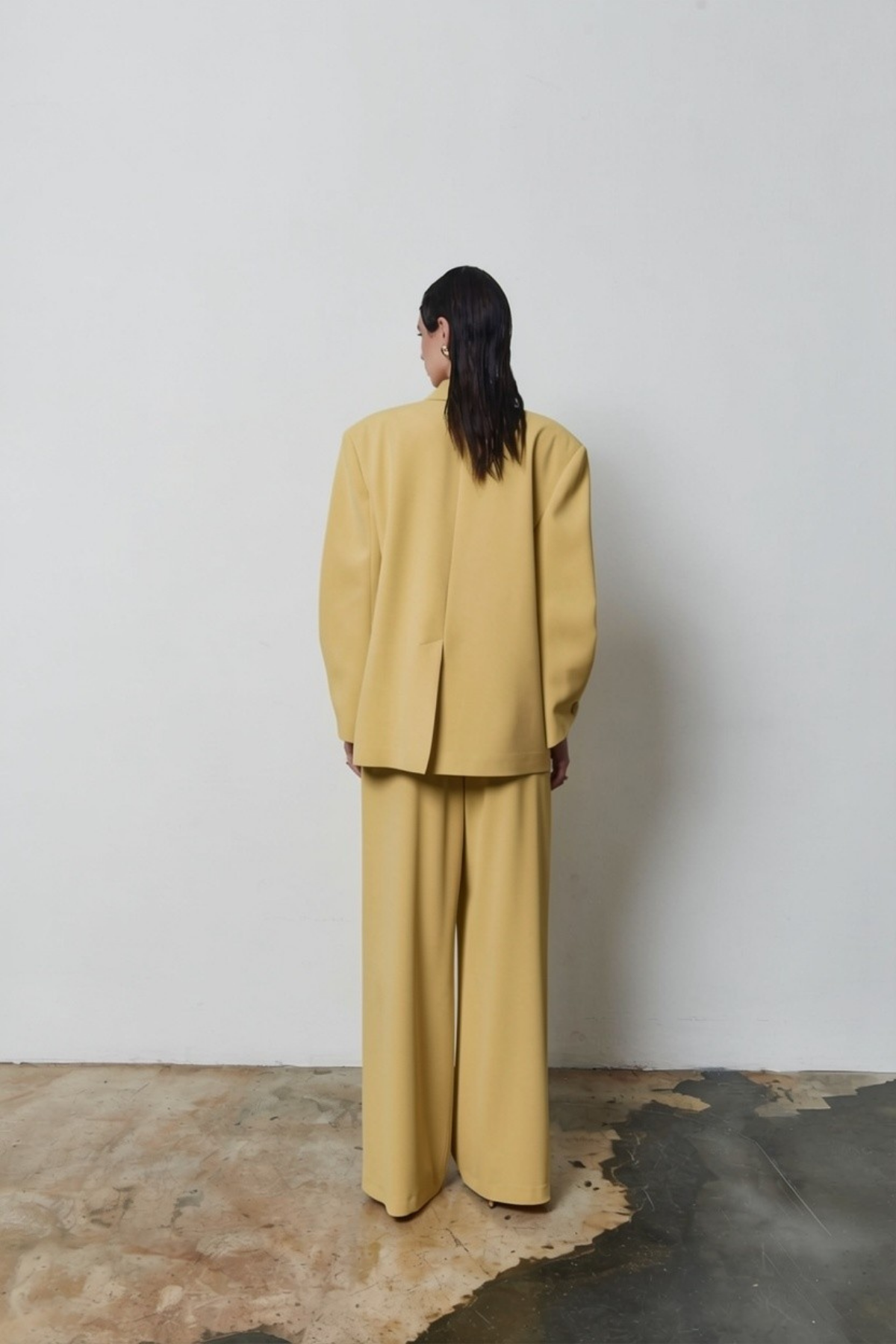 7709 Oversize Kruvaze Yaka Ceket Pantolon Takım