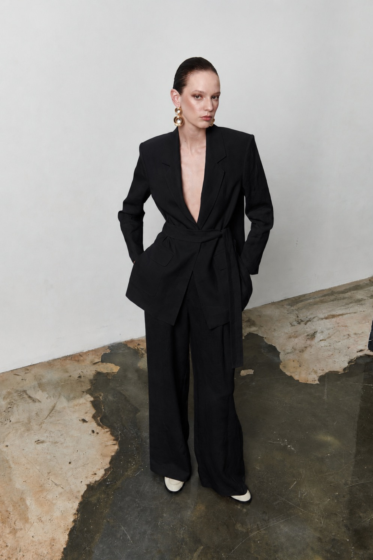 Oversize Belted Blazer Jacket