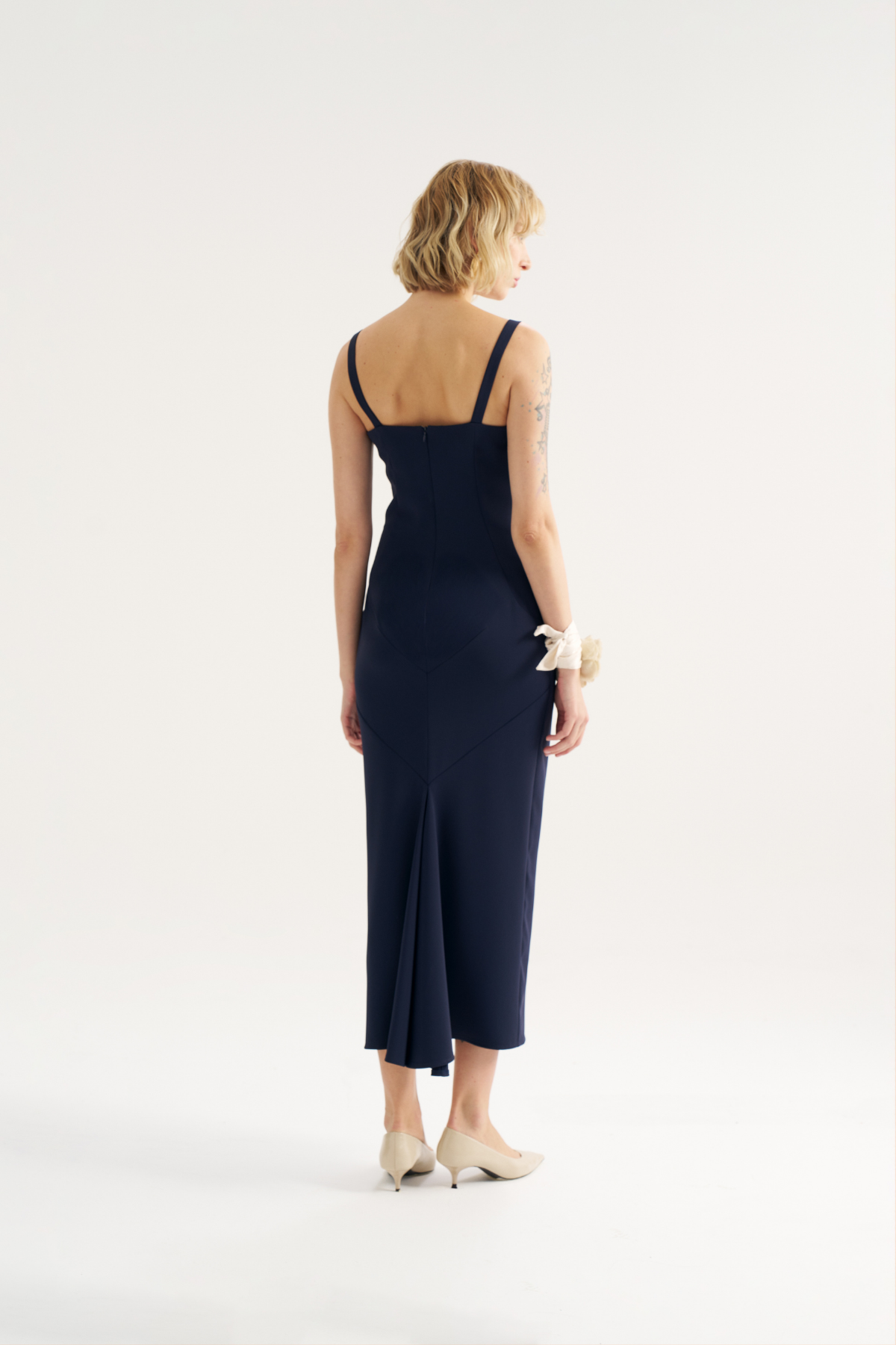 4802 Kare Yaka Askılı Elbise