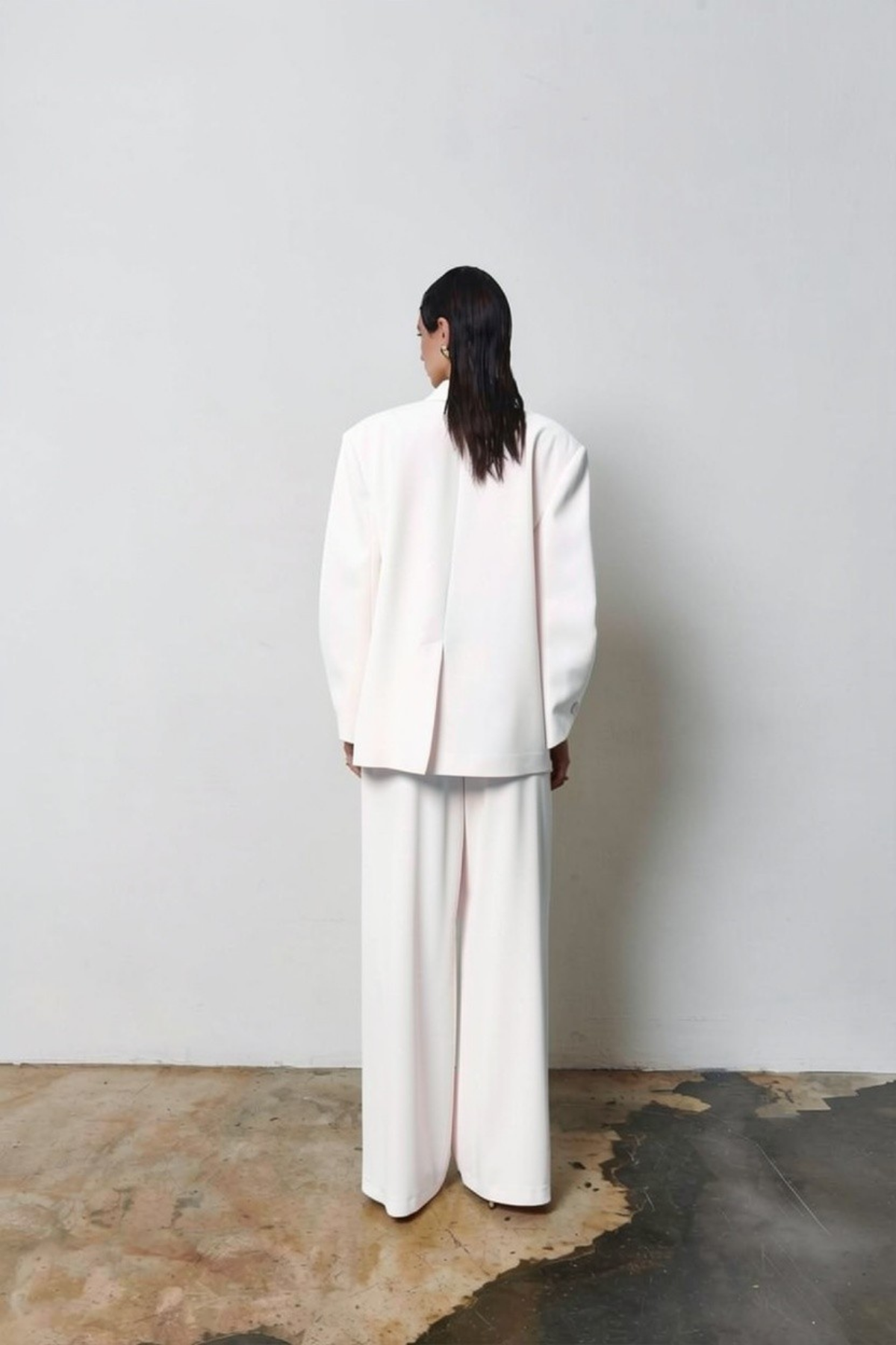 7709 Oversize Kruvaze Yaka Ceket Pantolon Takım
