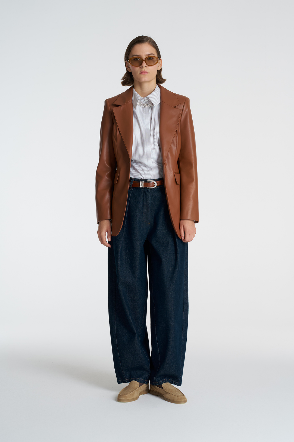 Form Deri Blazer Ceket
