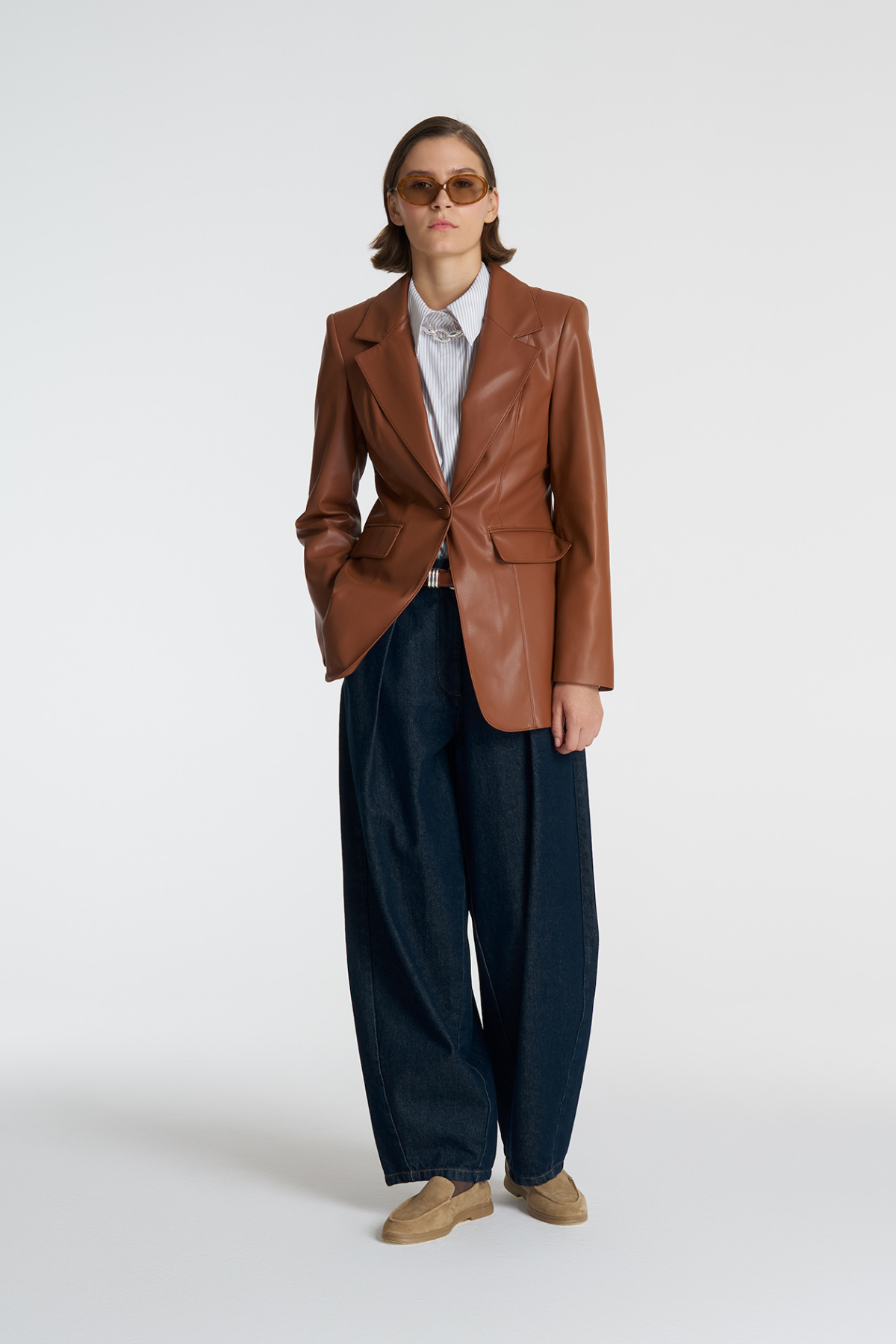 Form Deri Blazer Ceket