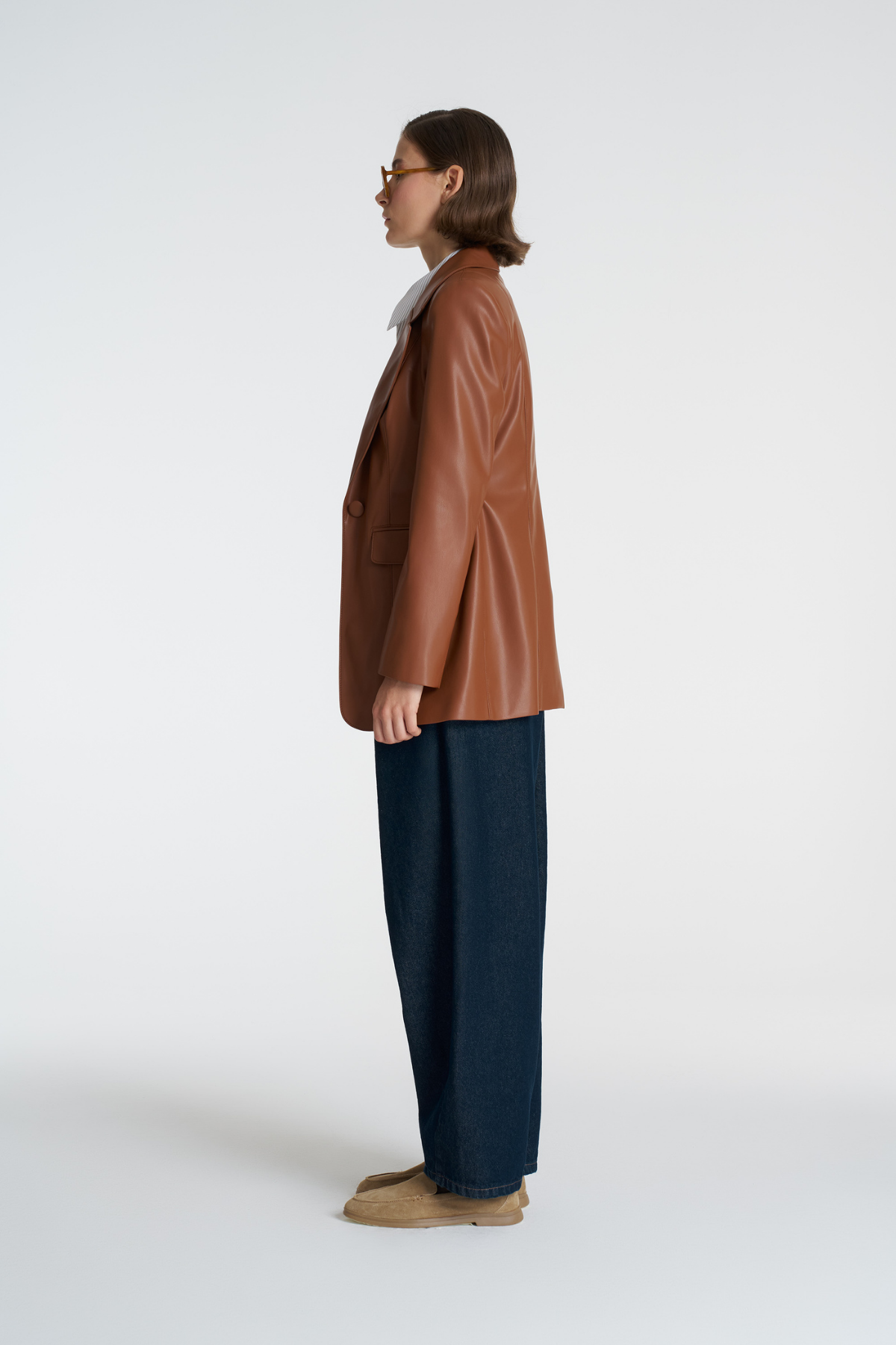 Form Deri Blazer Ceket