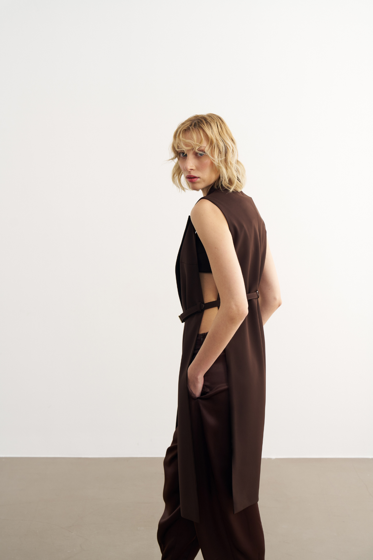 1815 Kemer Detaylı Uzun Yelek