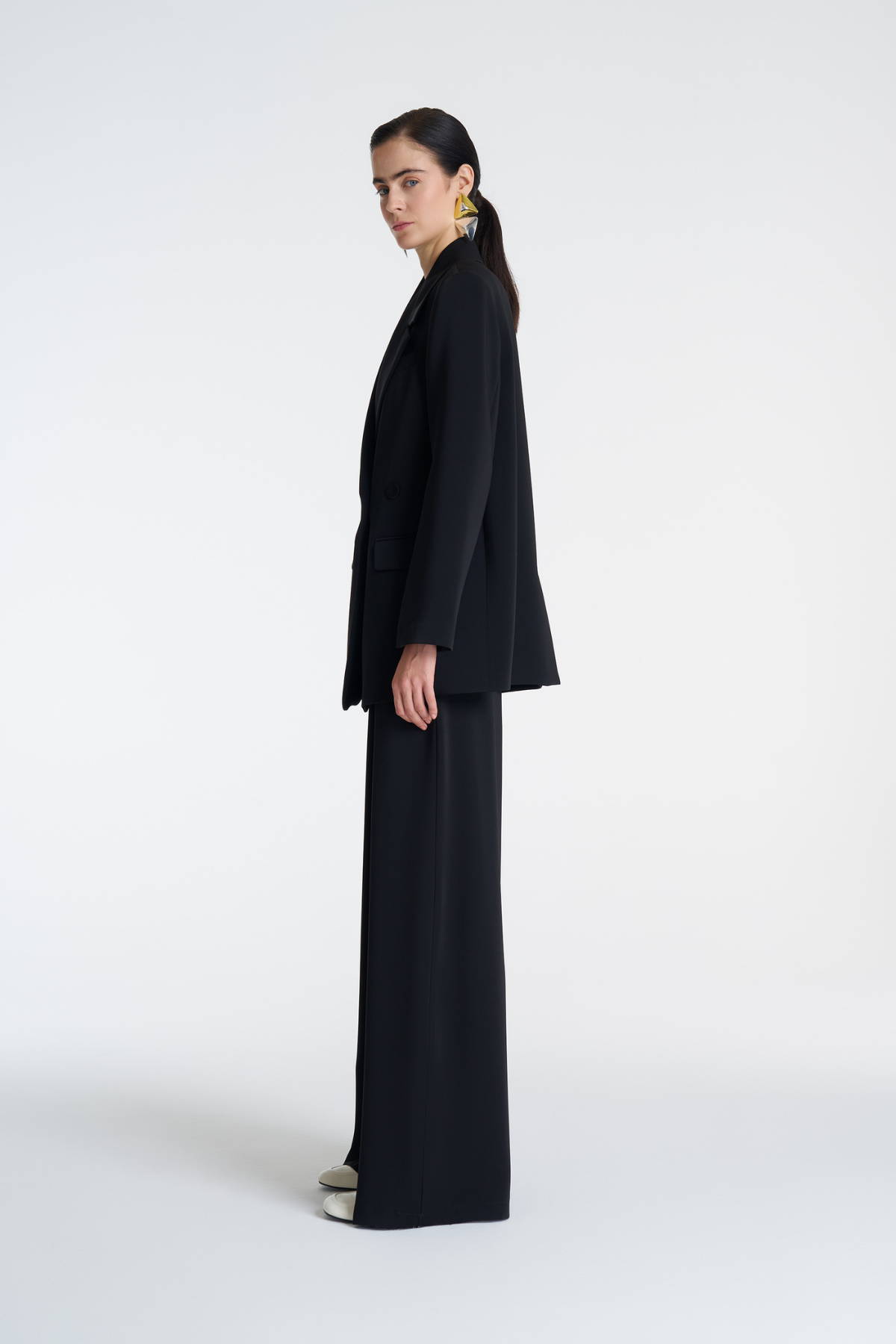 Kruvaze Blazer Ceket Pantolon Takım
