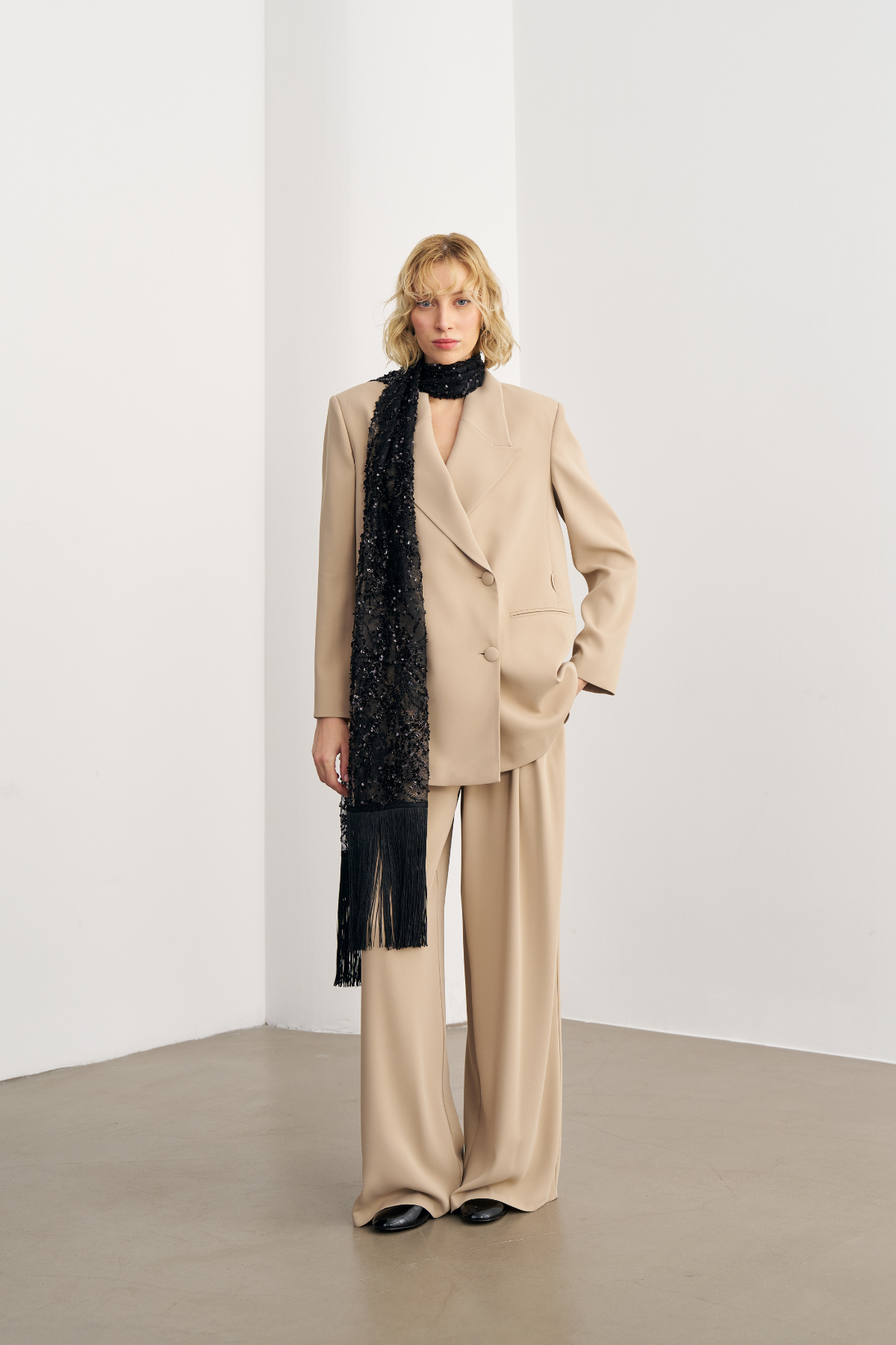 7808 Düğme Detaylı Ceket Pantolon Takım