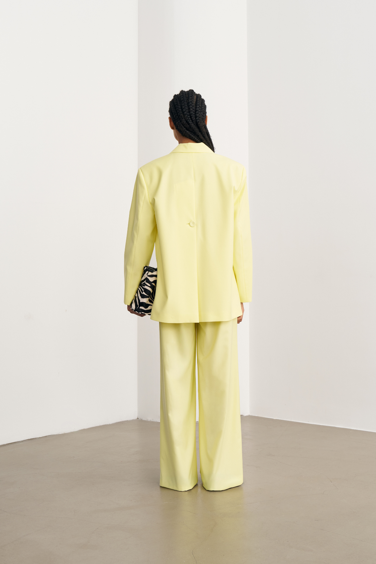 7701 Arka Yırtmaç Detaylı Oversize Ceket Pantolon Takım