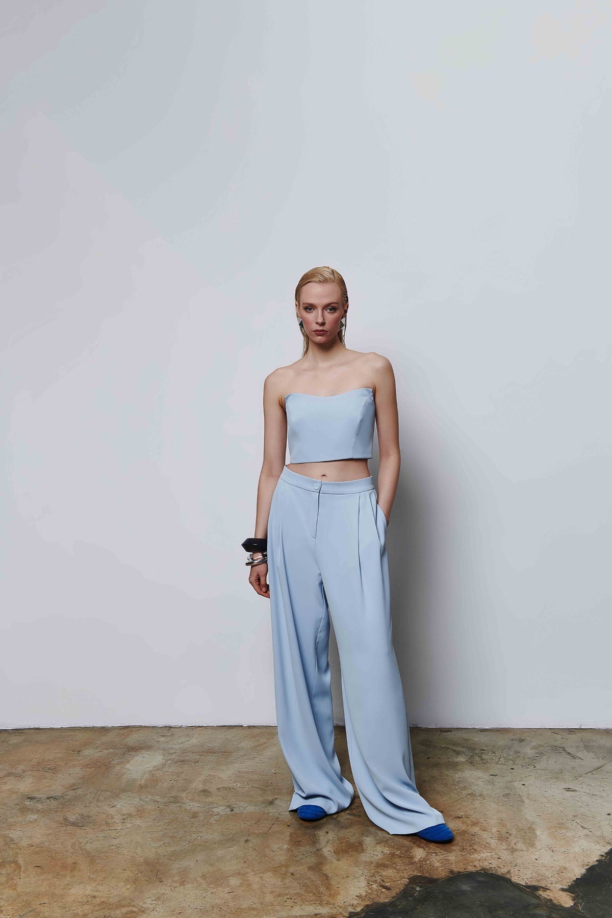 Mavi Kadın Yüksek Bel Palazzo Pantolon