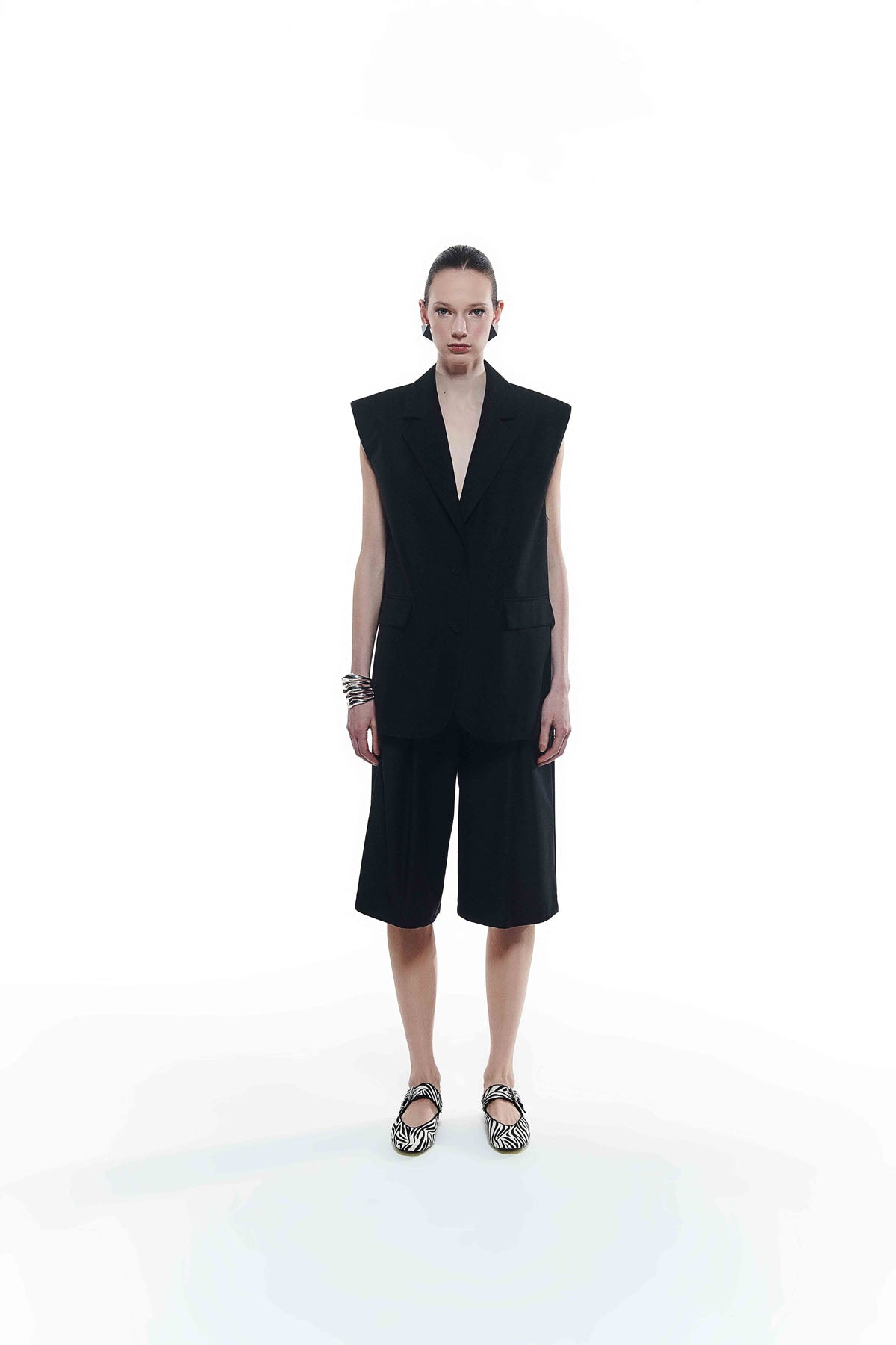 Oversize Kadın Kolsuz Yelek