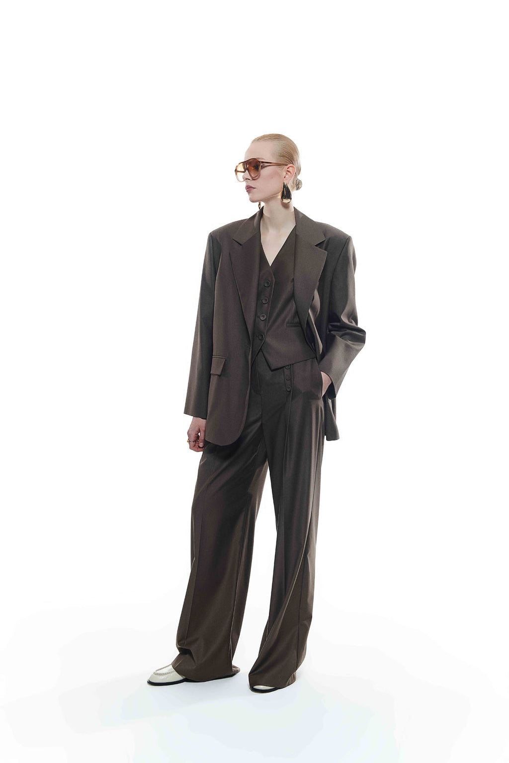 Kahverengi Kadın Blazer Ceket