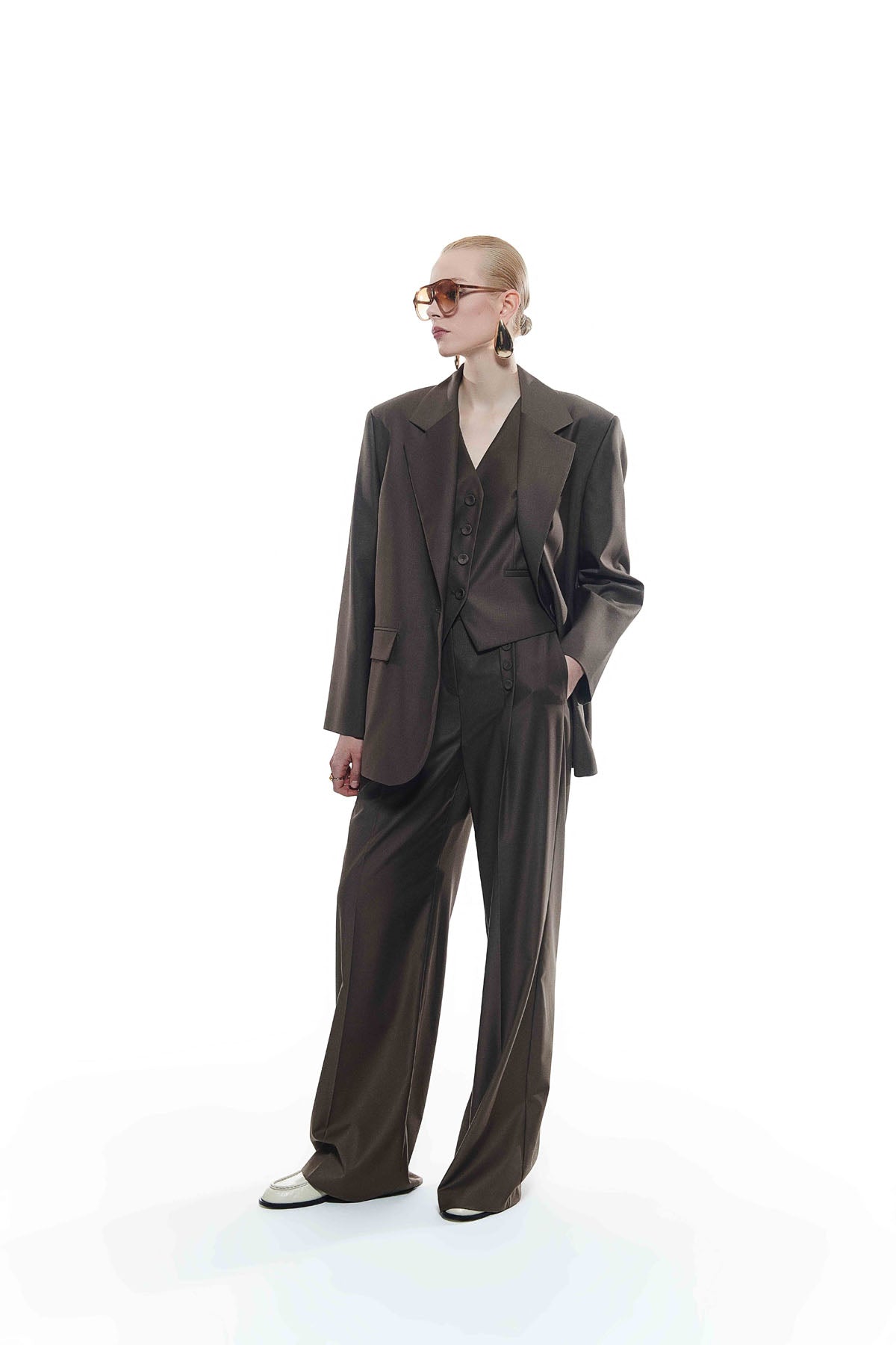 Kahverengi Kadın Blazer Ceket