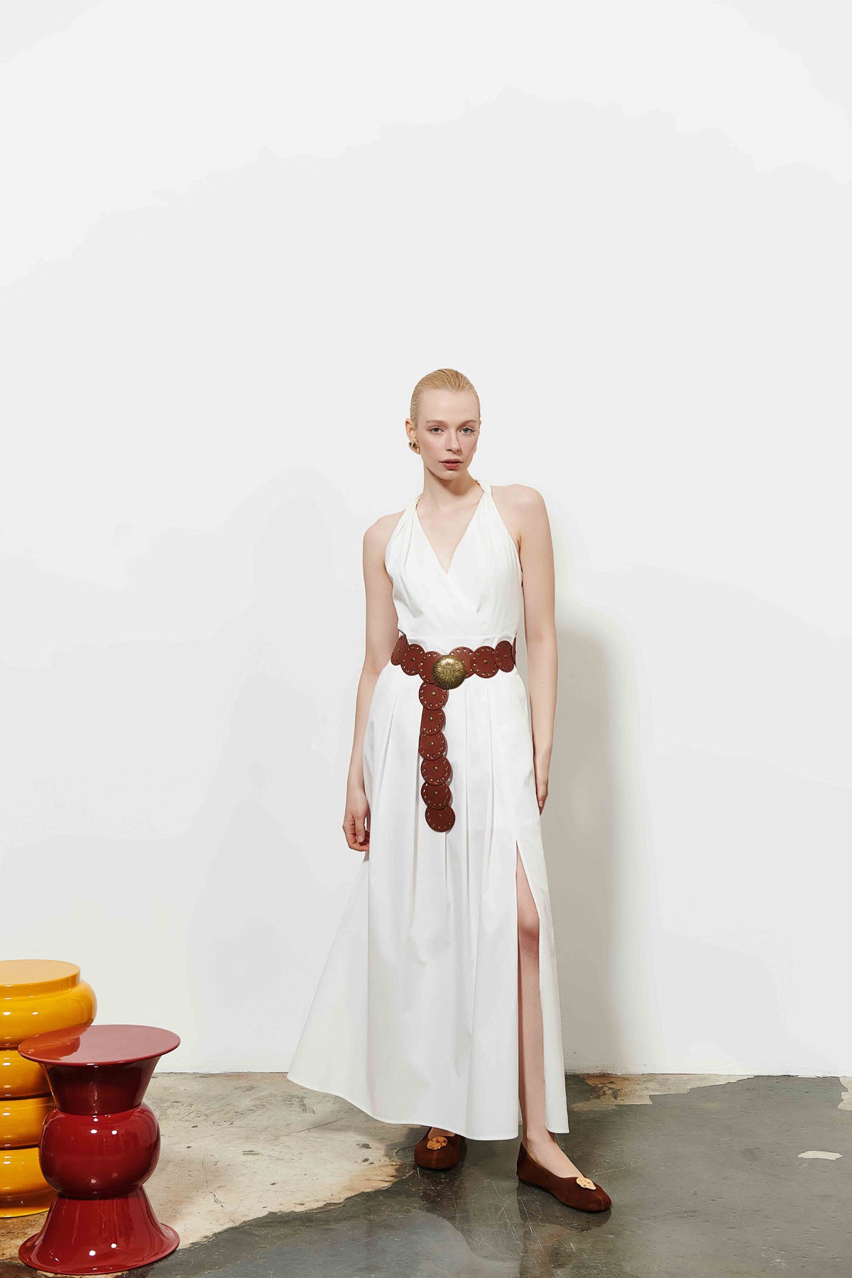 Kadın Yırtmaç Detaylı Uzun Elbise