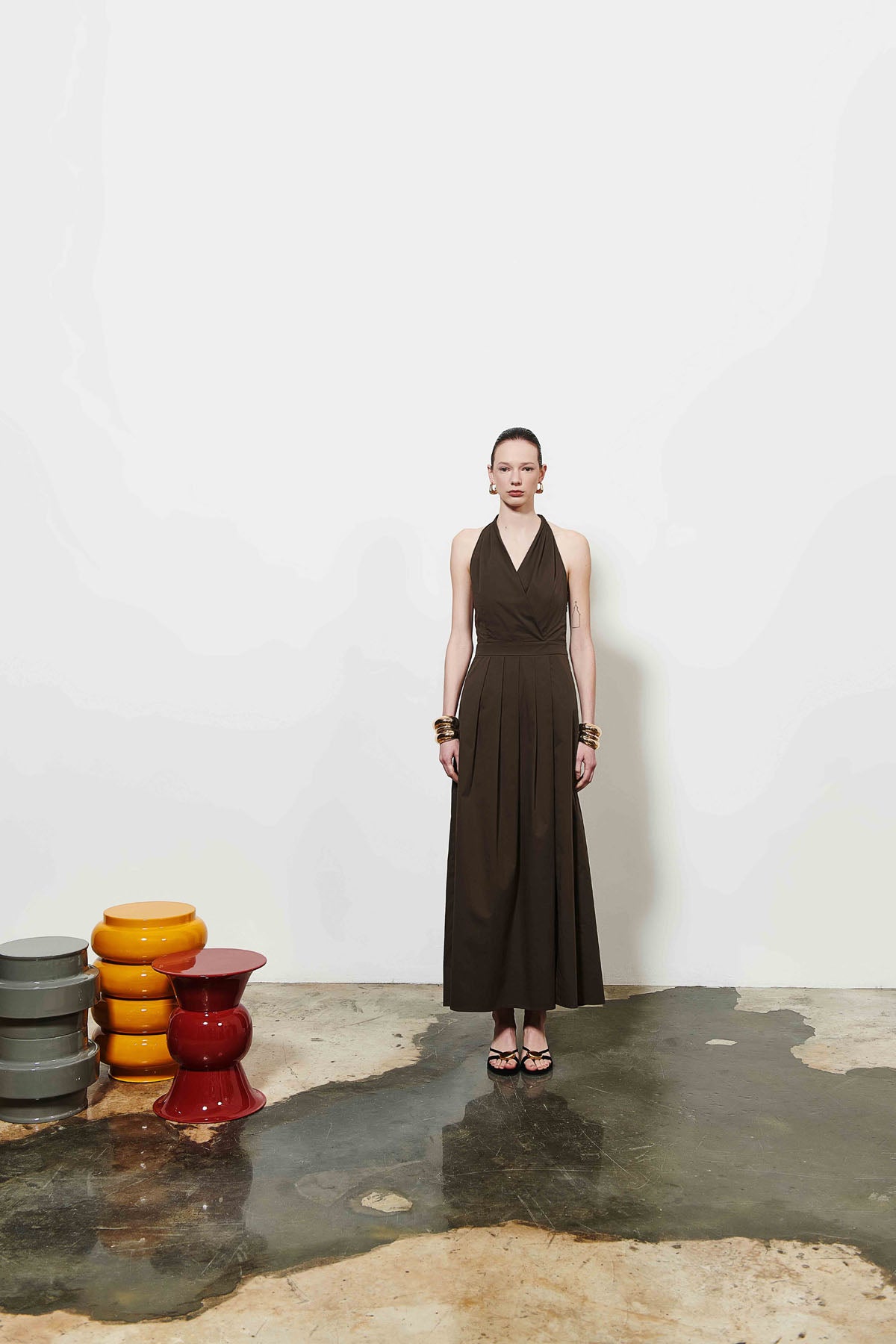 Kadın Yırtmaç Detaylı Uzun Elbise