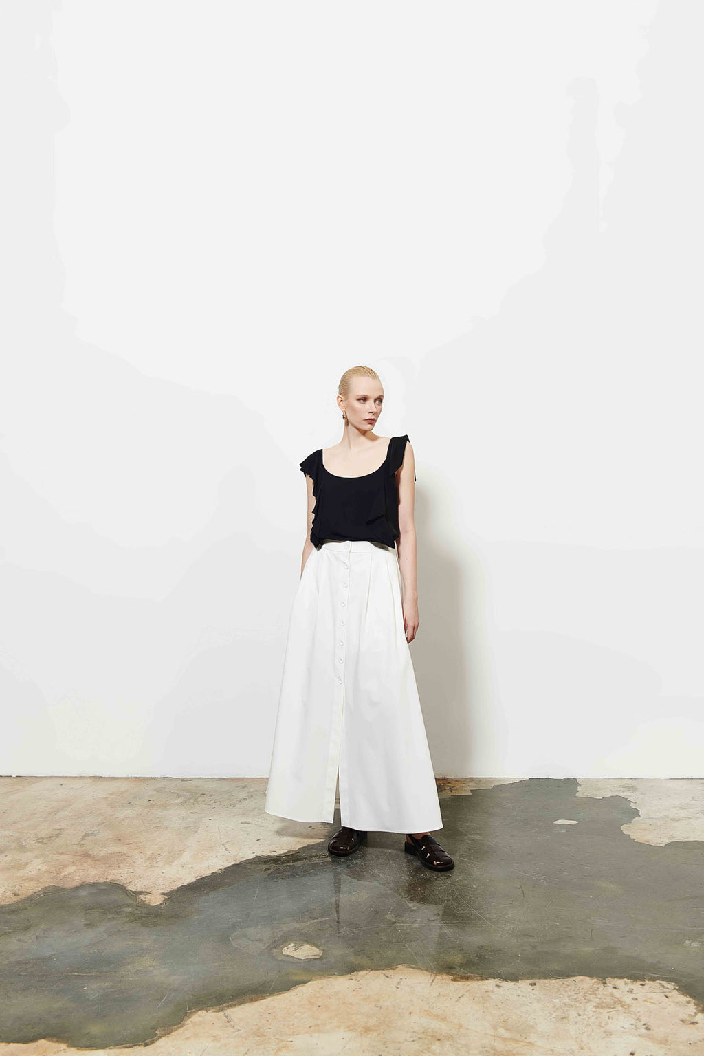 Kadın Düğmeli Uzun Etek