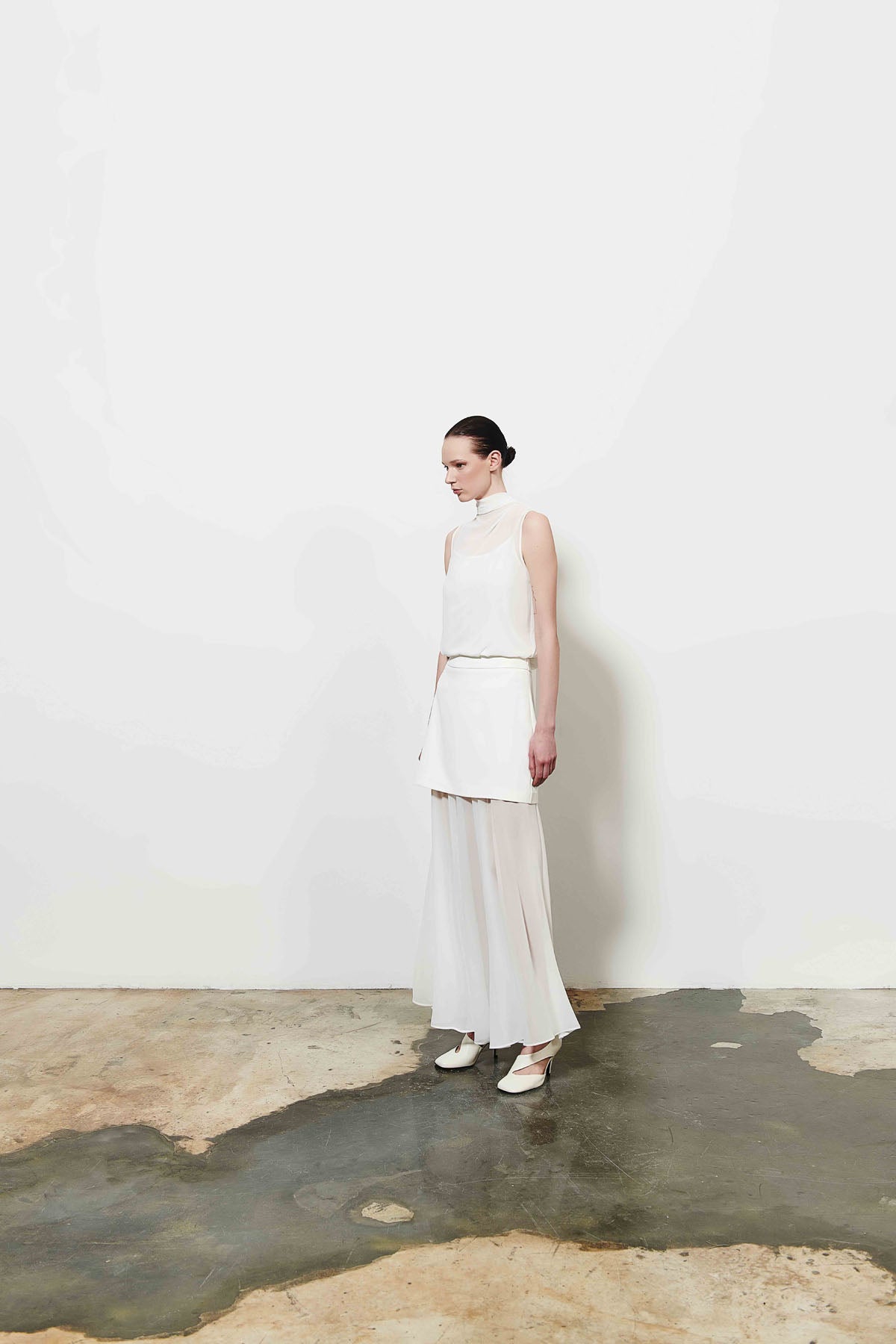 Beyaz Kadın Şifon Etek