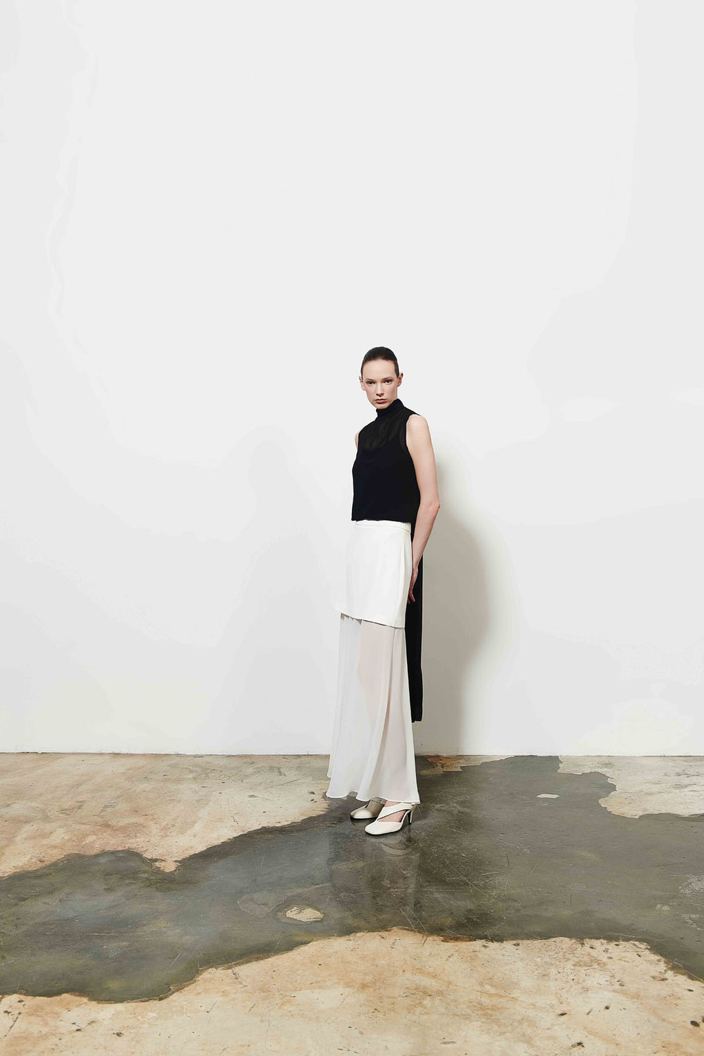 Beyaz Kadın Şifon Etek