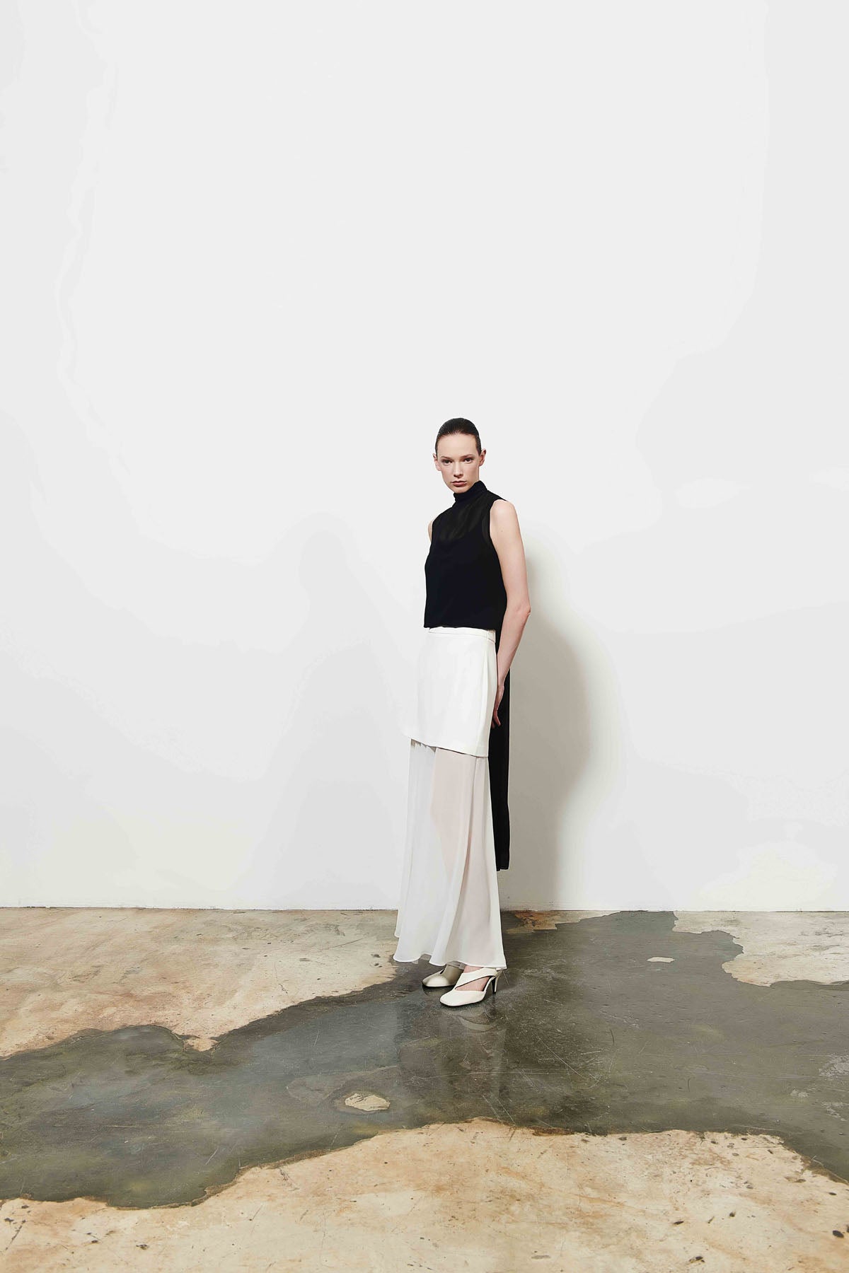 Beyaz Kadın Şifon Etek