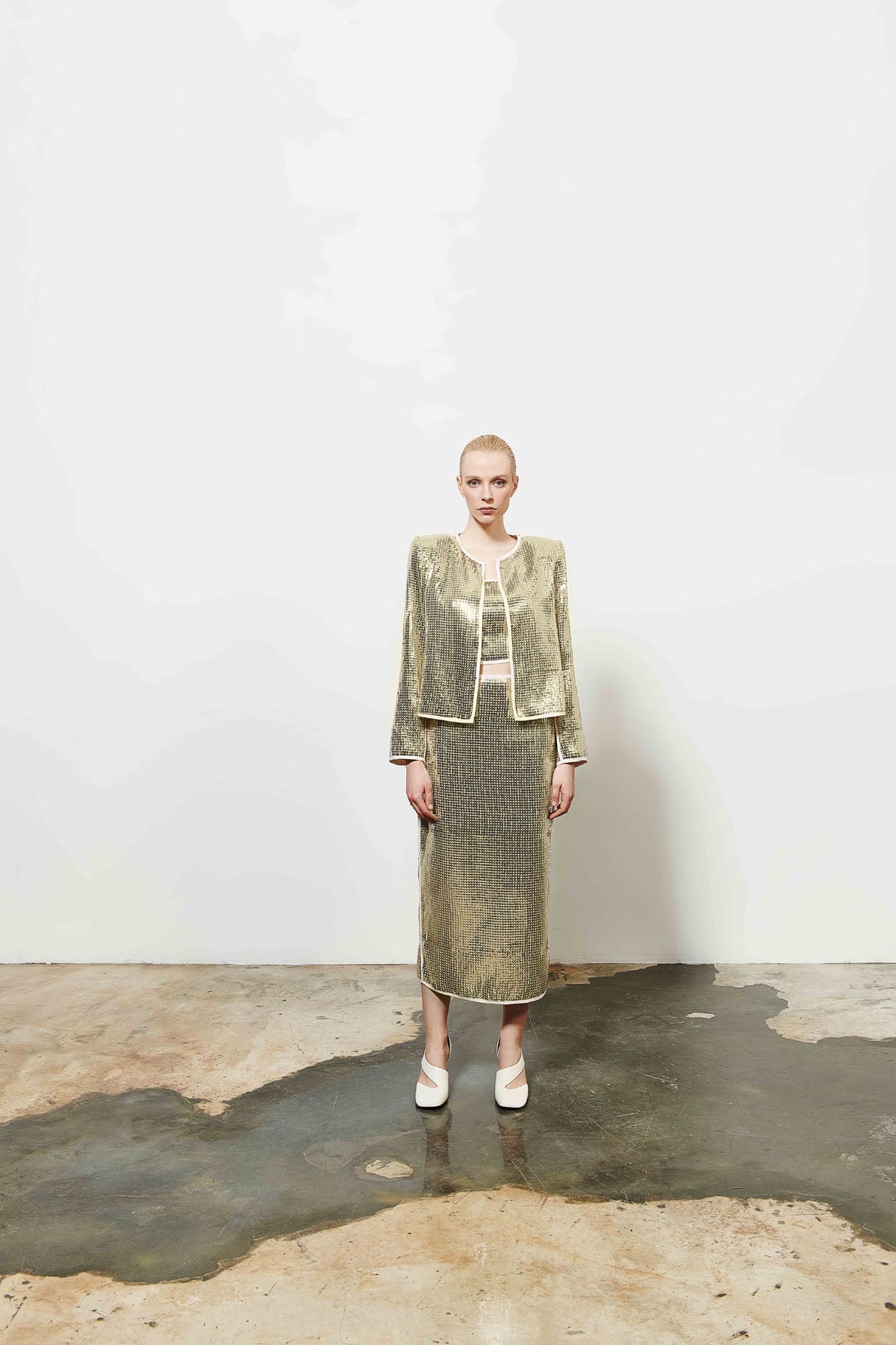 Kadın Crop Parlak Ceket