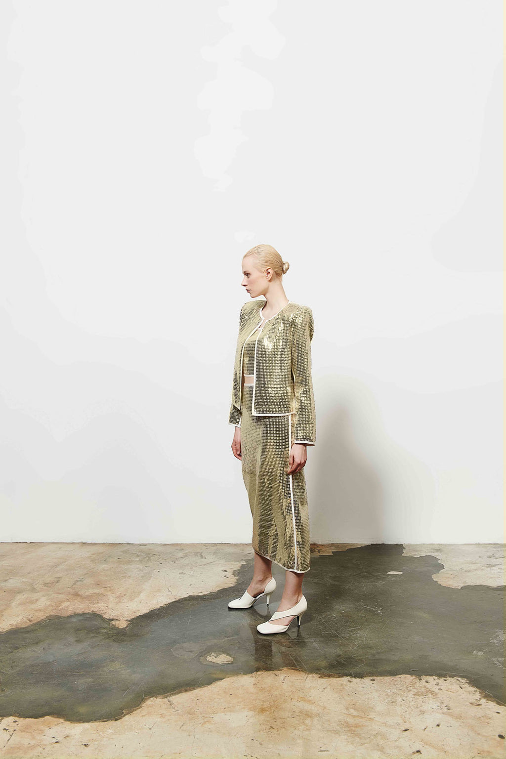 Kadın Parlak Midi Etek