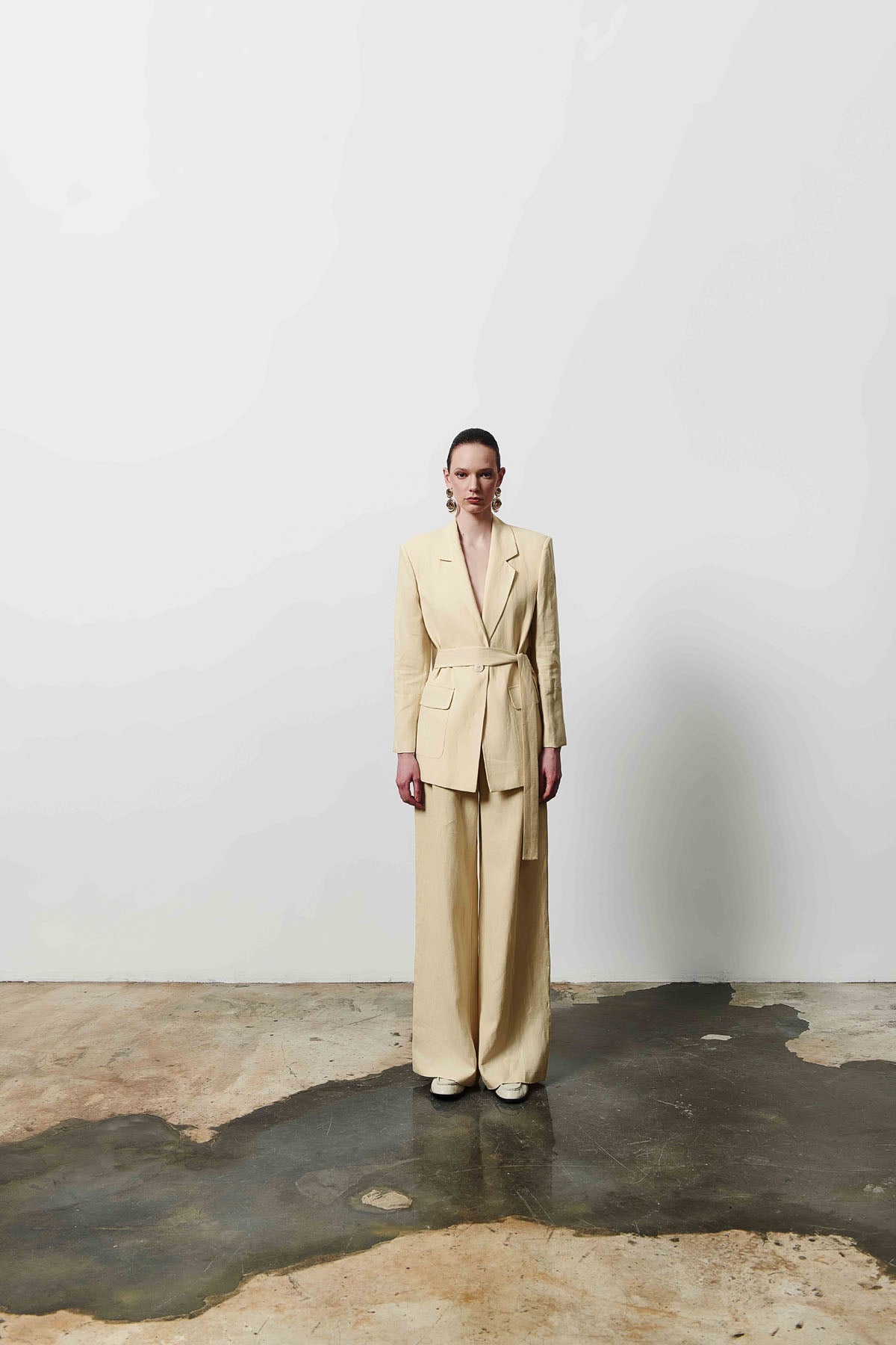 Oversize Kuşaklı Blazer Ceket