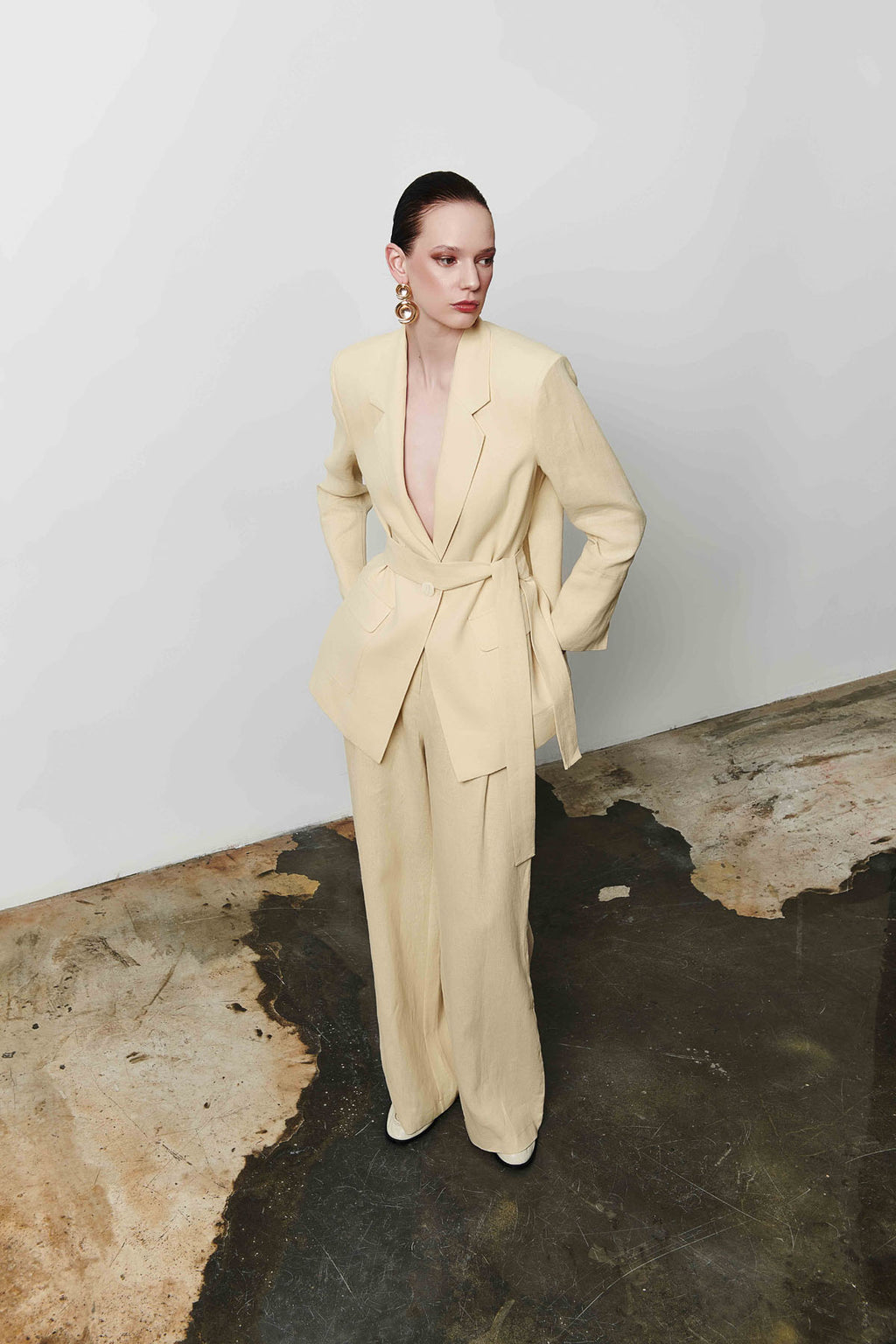 Oversize Kuşaklı Blazer Ceket