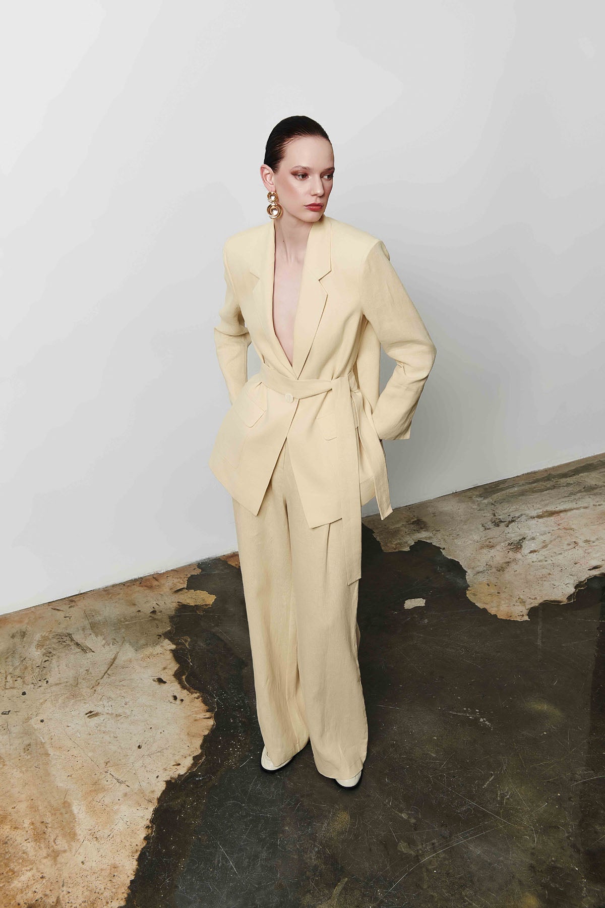 Oversize Kuşaklı Blazer Ceket