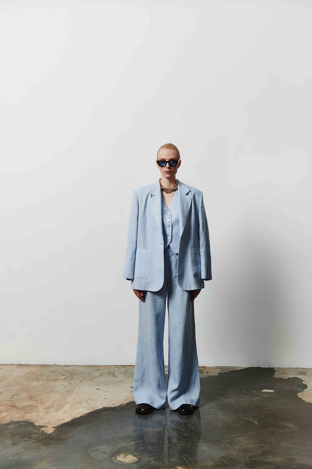 Kadın Keten Geniş Paça Pantolon