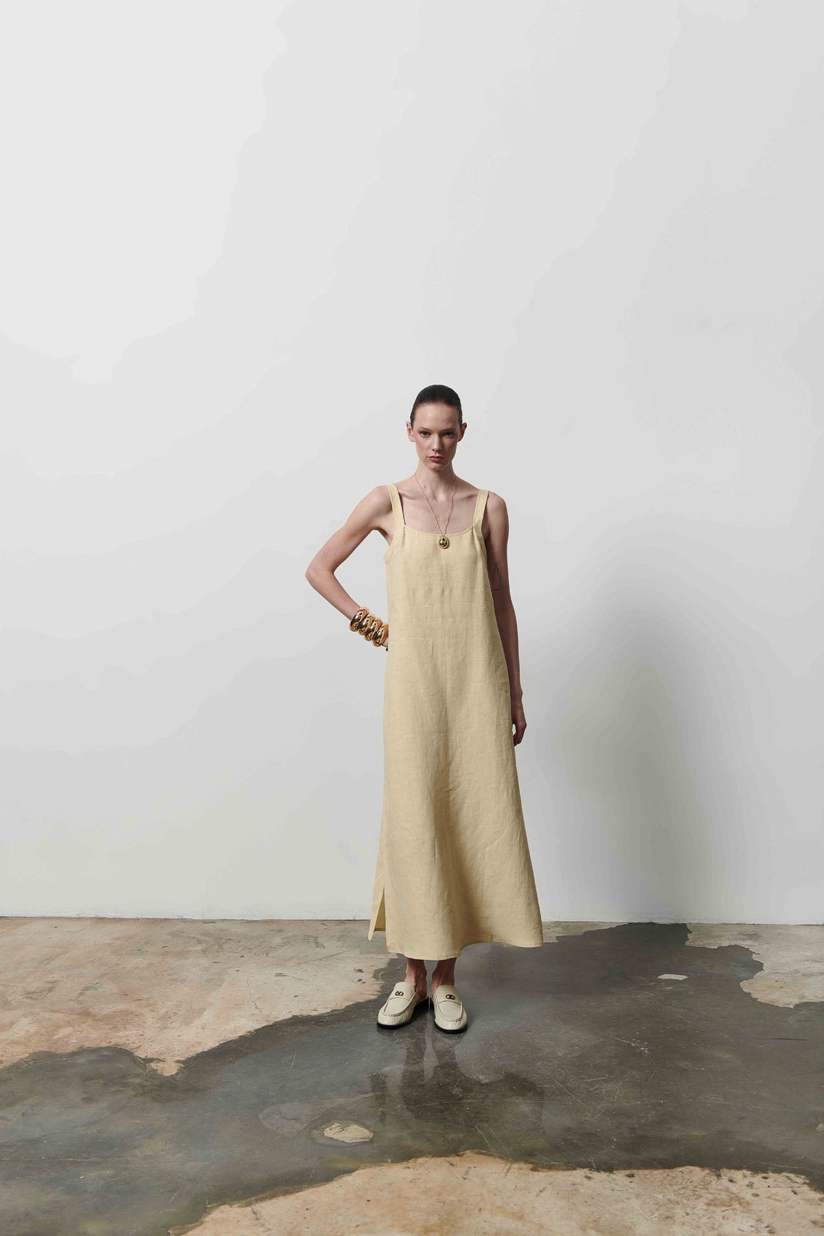 Kadın Askılı Uzun Elbise