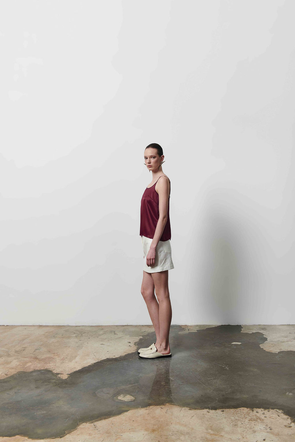 Kadın Bordo İnce Askılı Bluz