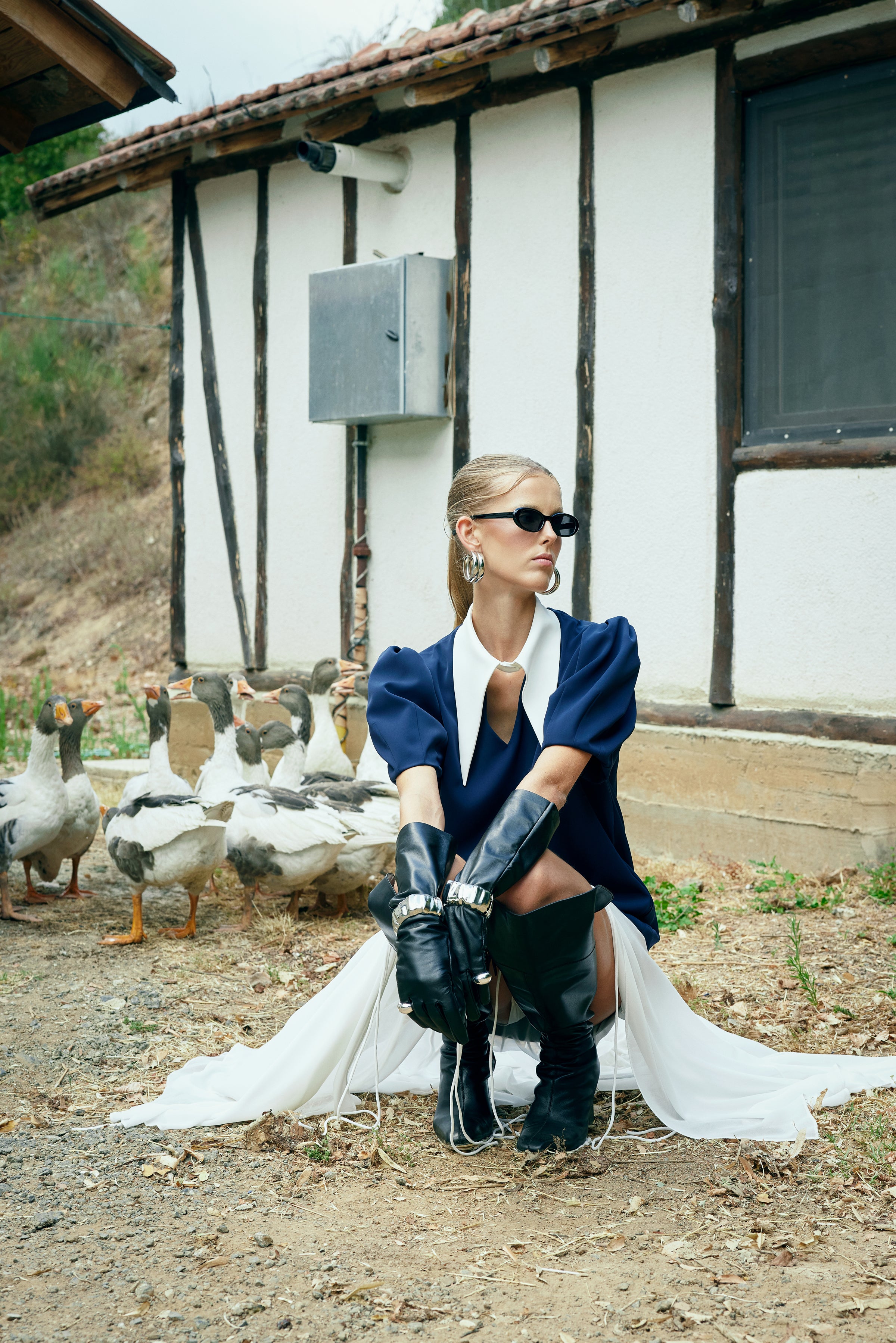 4710 Lacivert Elbise