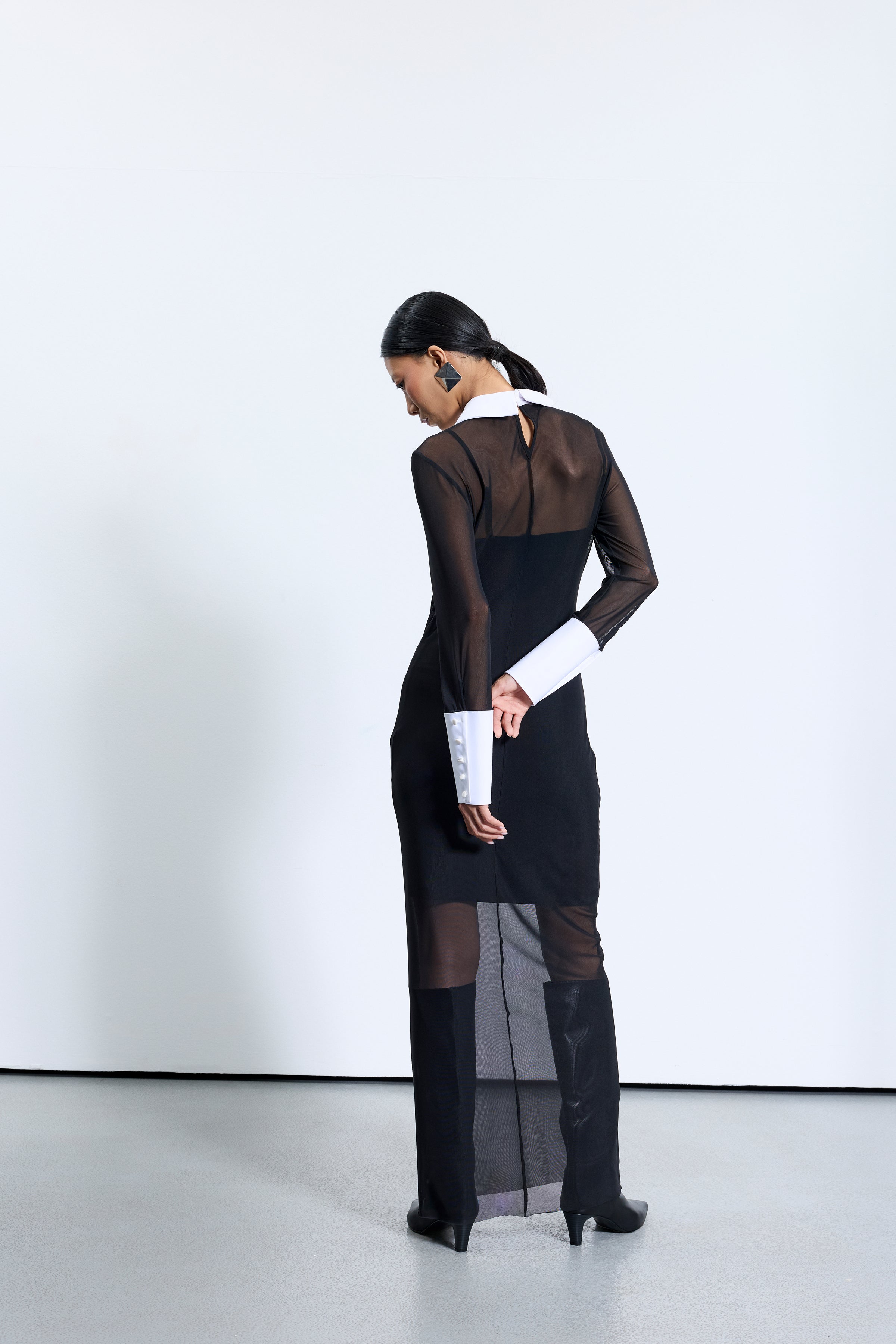 4720 Siyah Tül Elbise