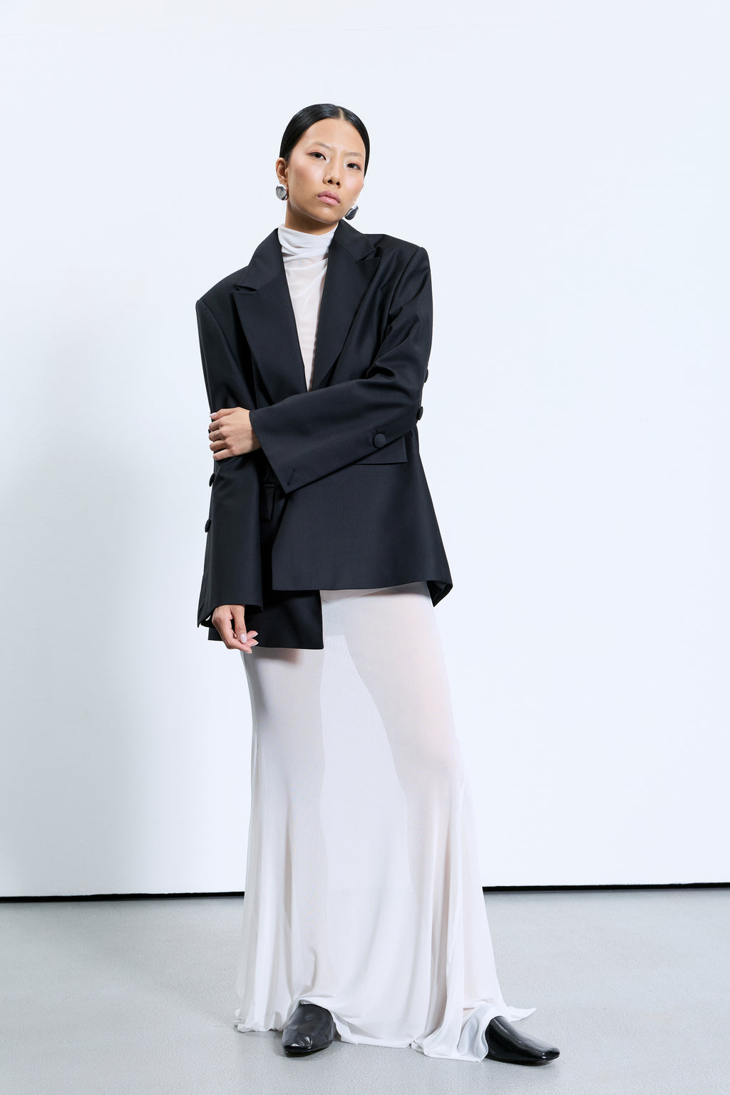 3715 Beyaz Tül Etek