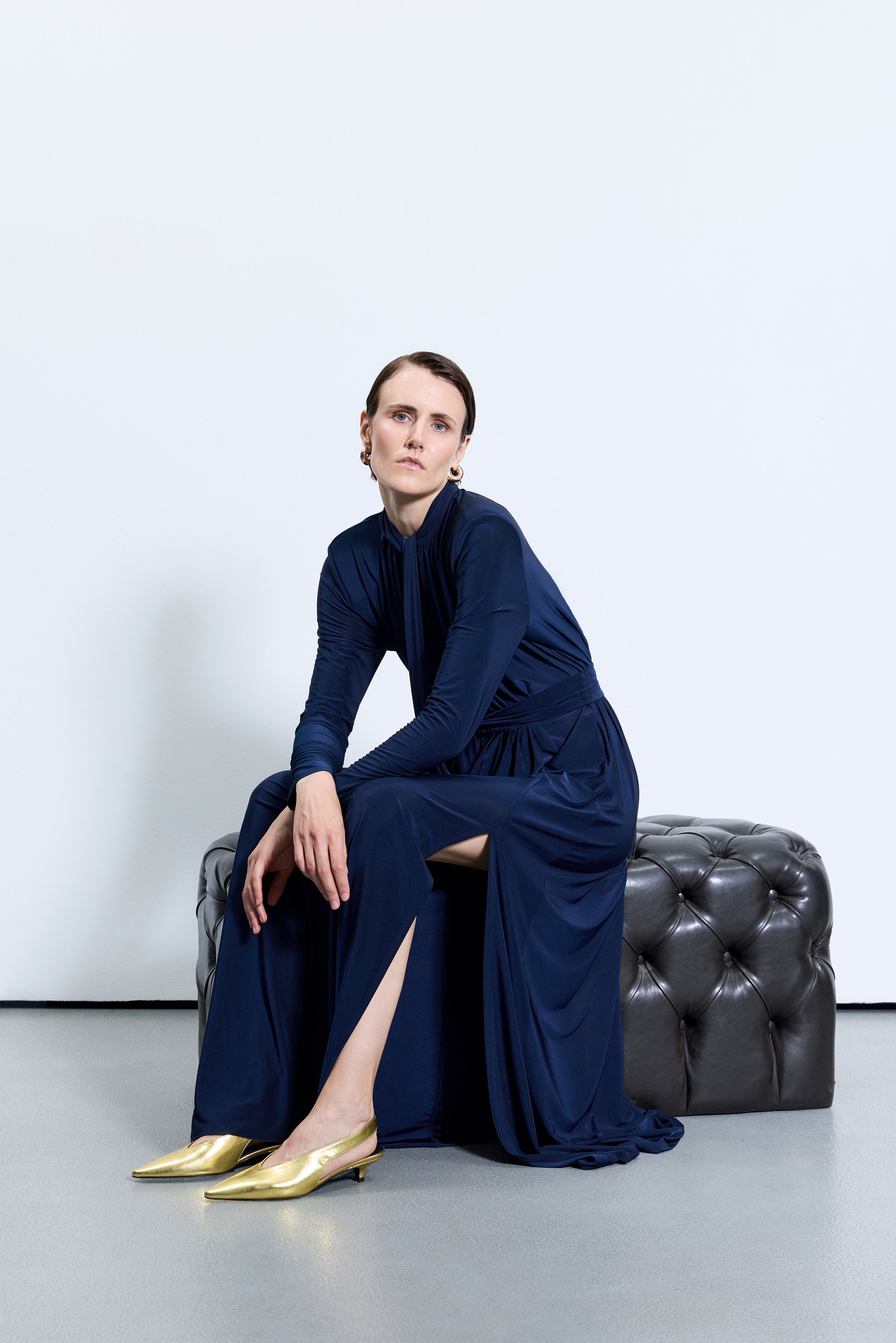 4512 Lacivert Elbise