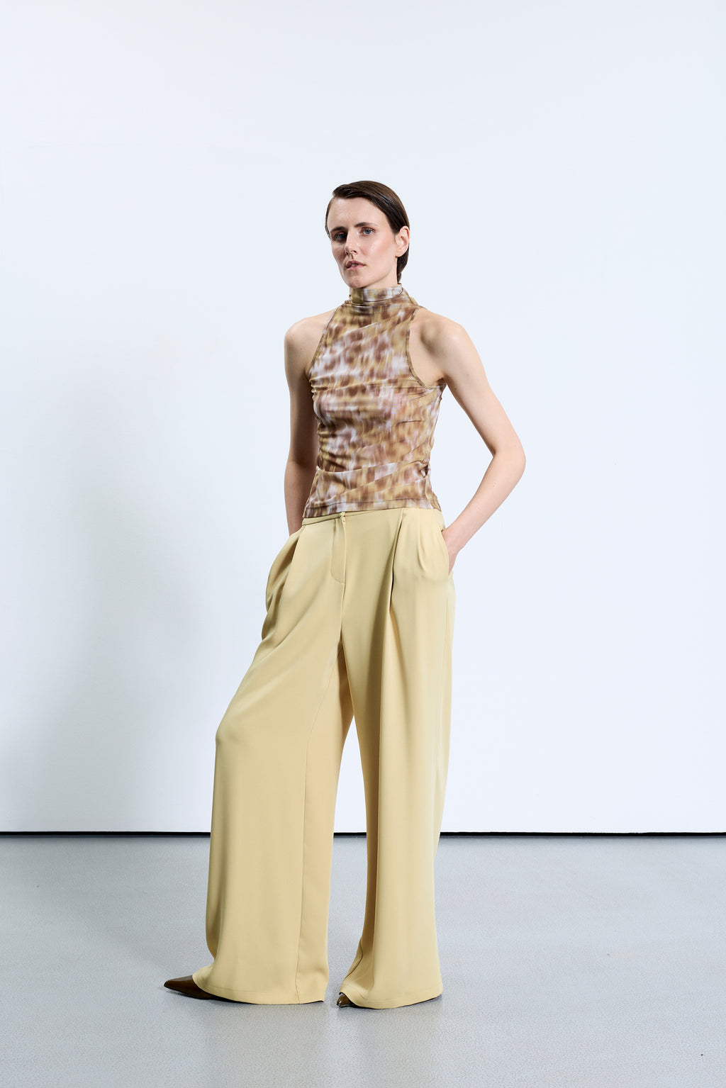 6712 Kahve Tül Bluz