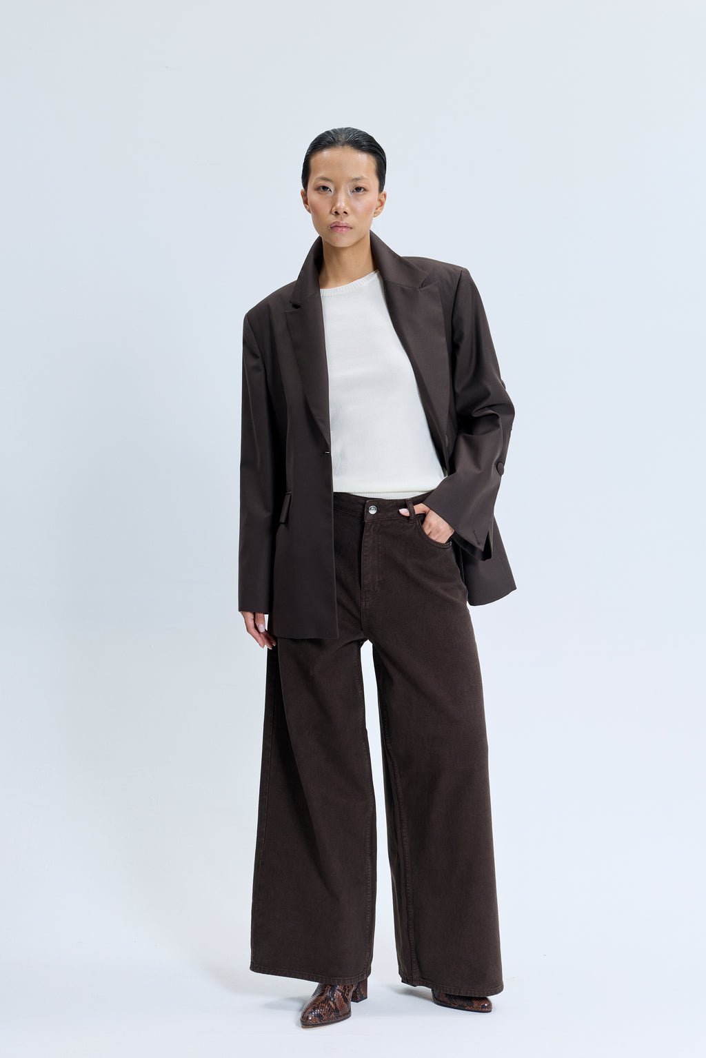 2708 Kahve Denim Pantolon