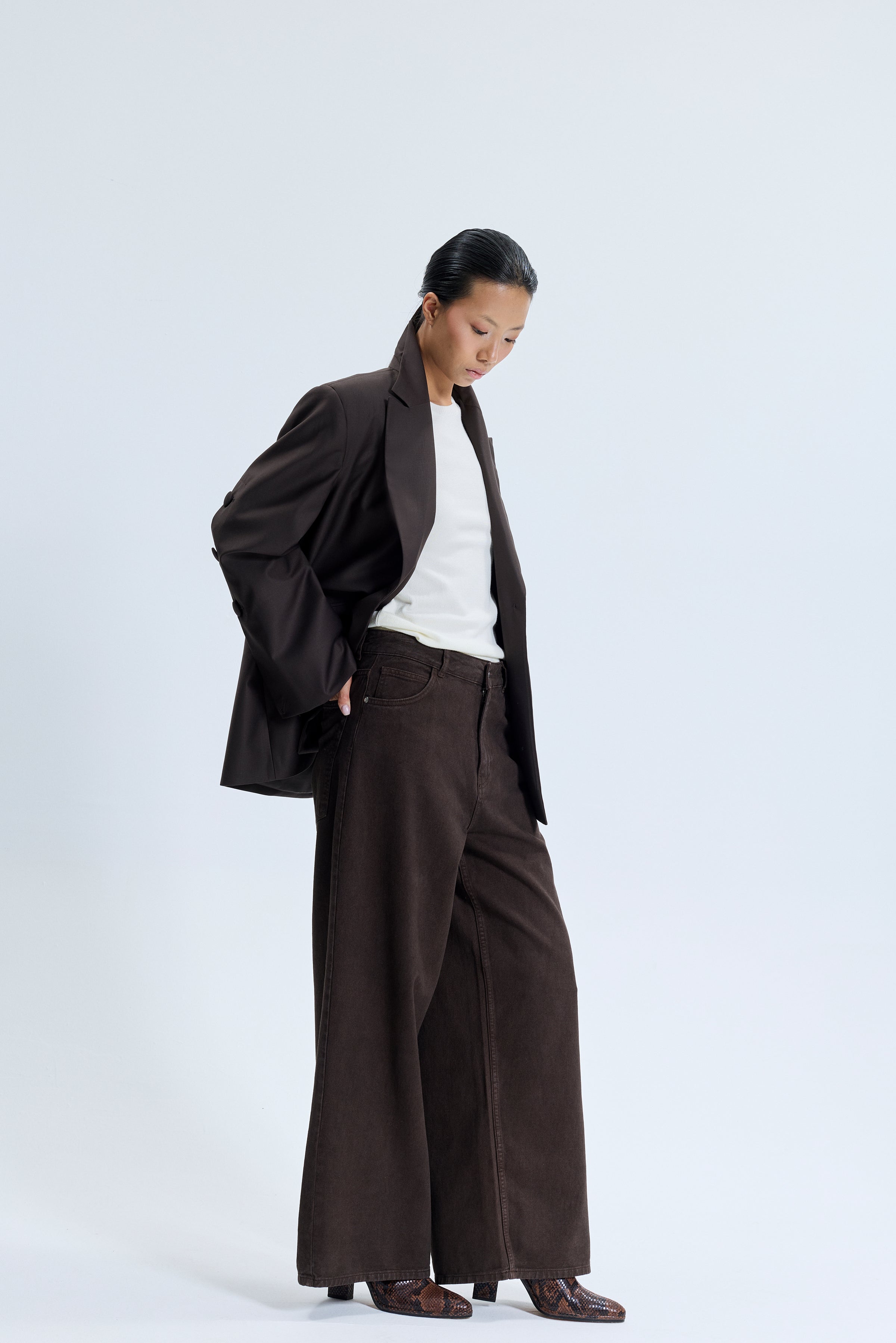 2708 Kahve Denim Pantolon